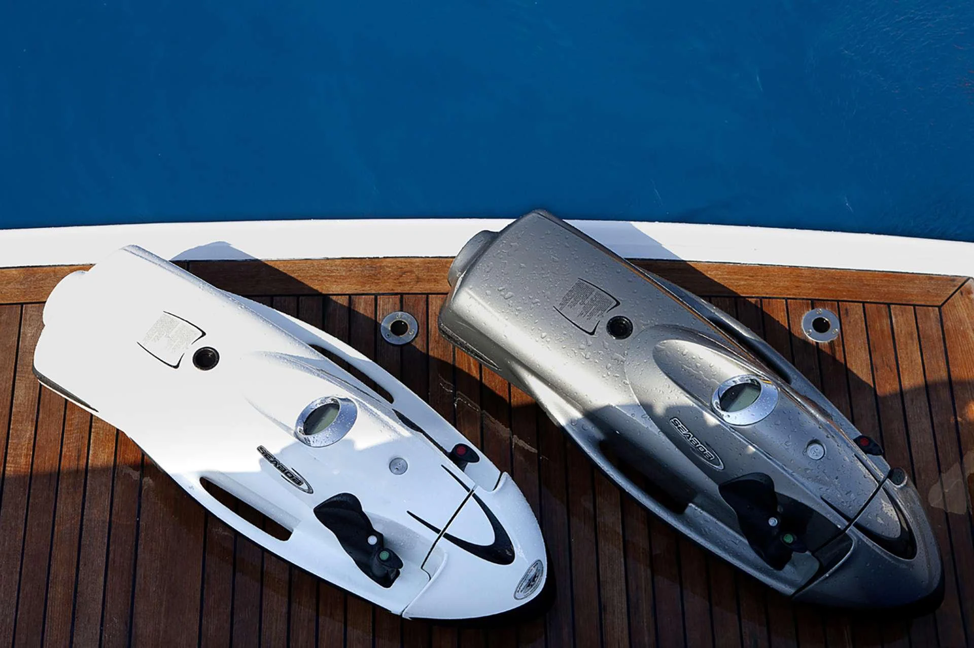 a close-up of a gun aboard MILOS AT SEA Yacht for Charter