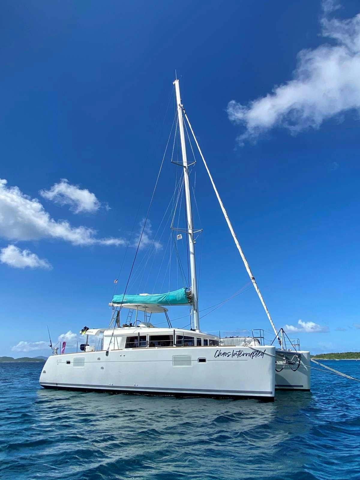 a boat in the water aboard CHAOS INTERRUPTED Yacht for Charter