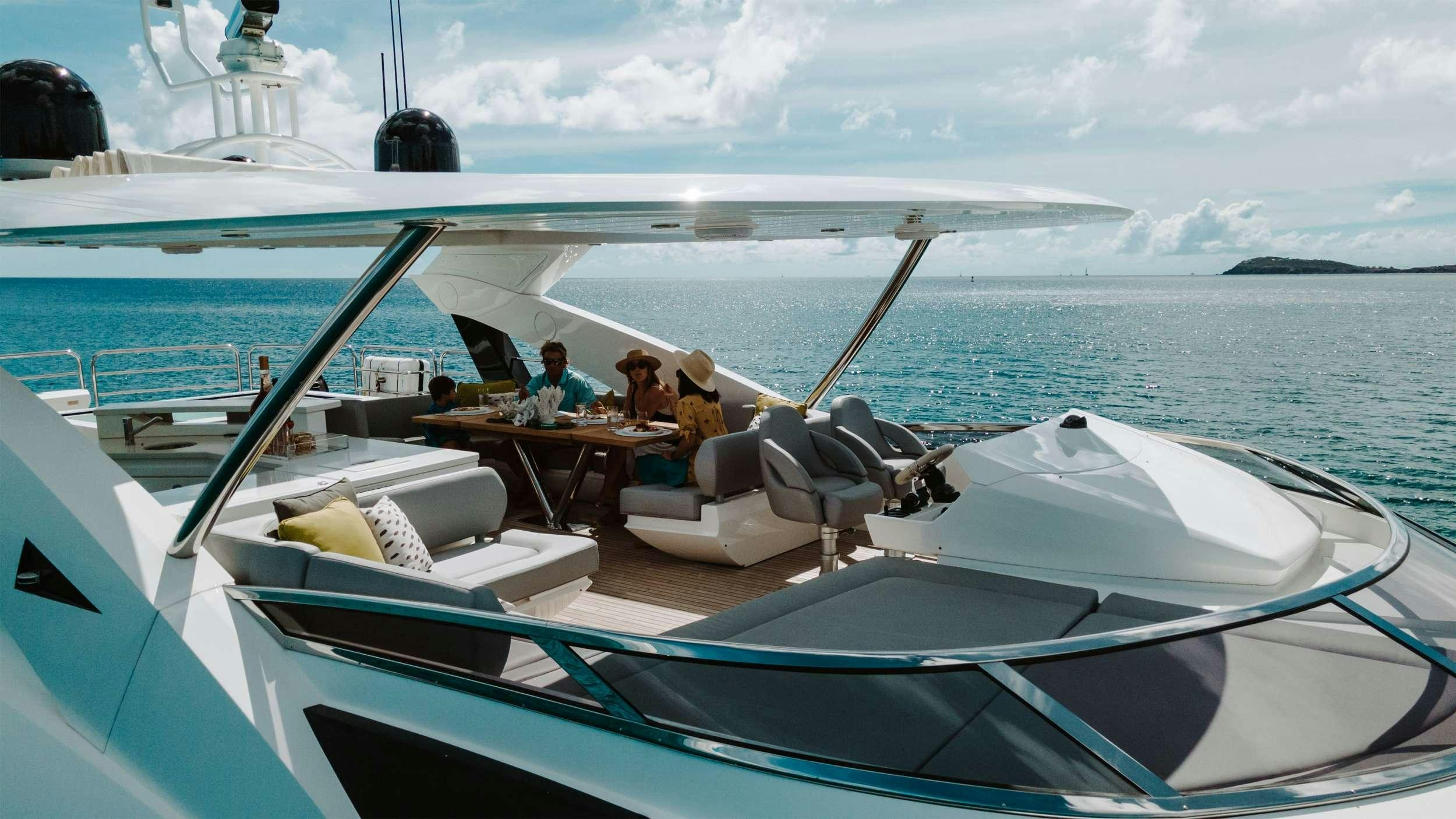 a boat with people on it aboard ELITE Yacht for Charter