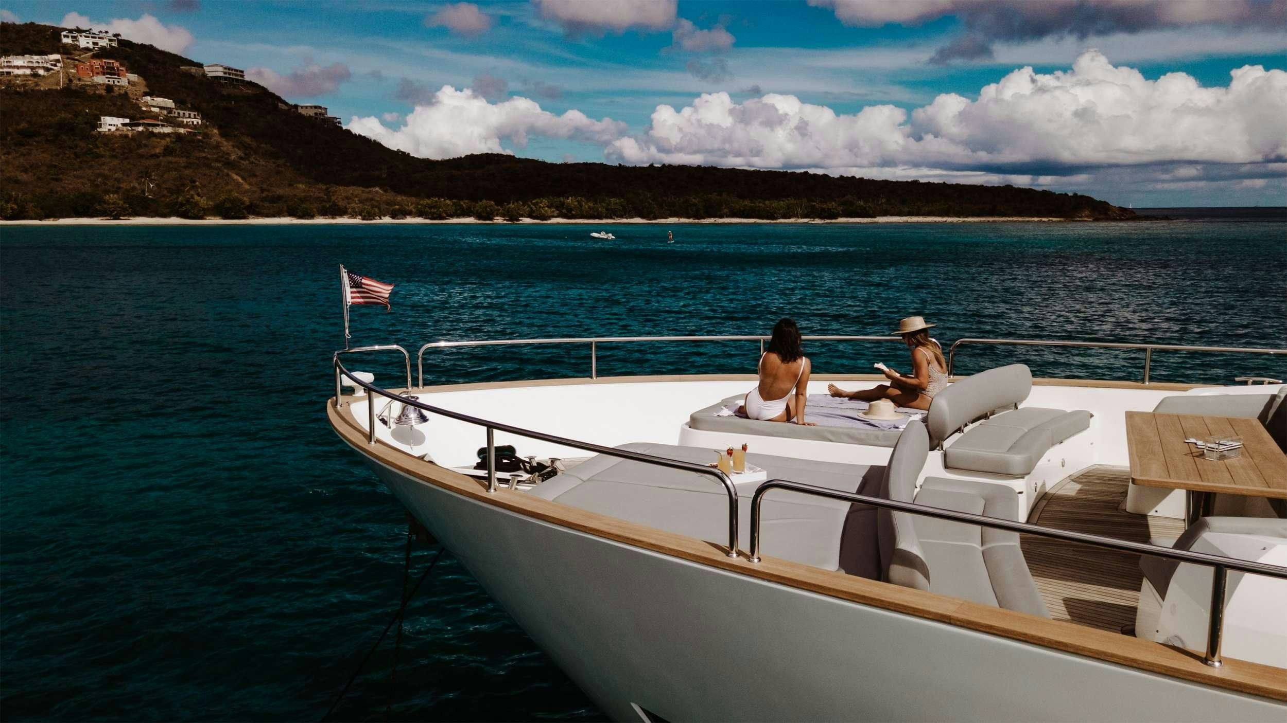a boat with people on it aboard ELITE Yacht for Charter