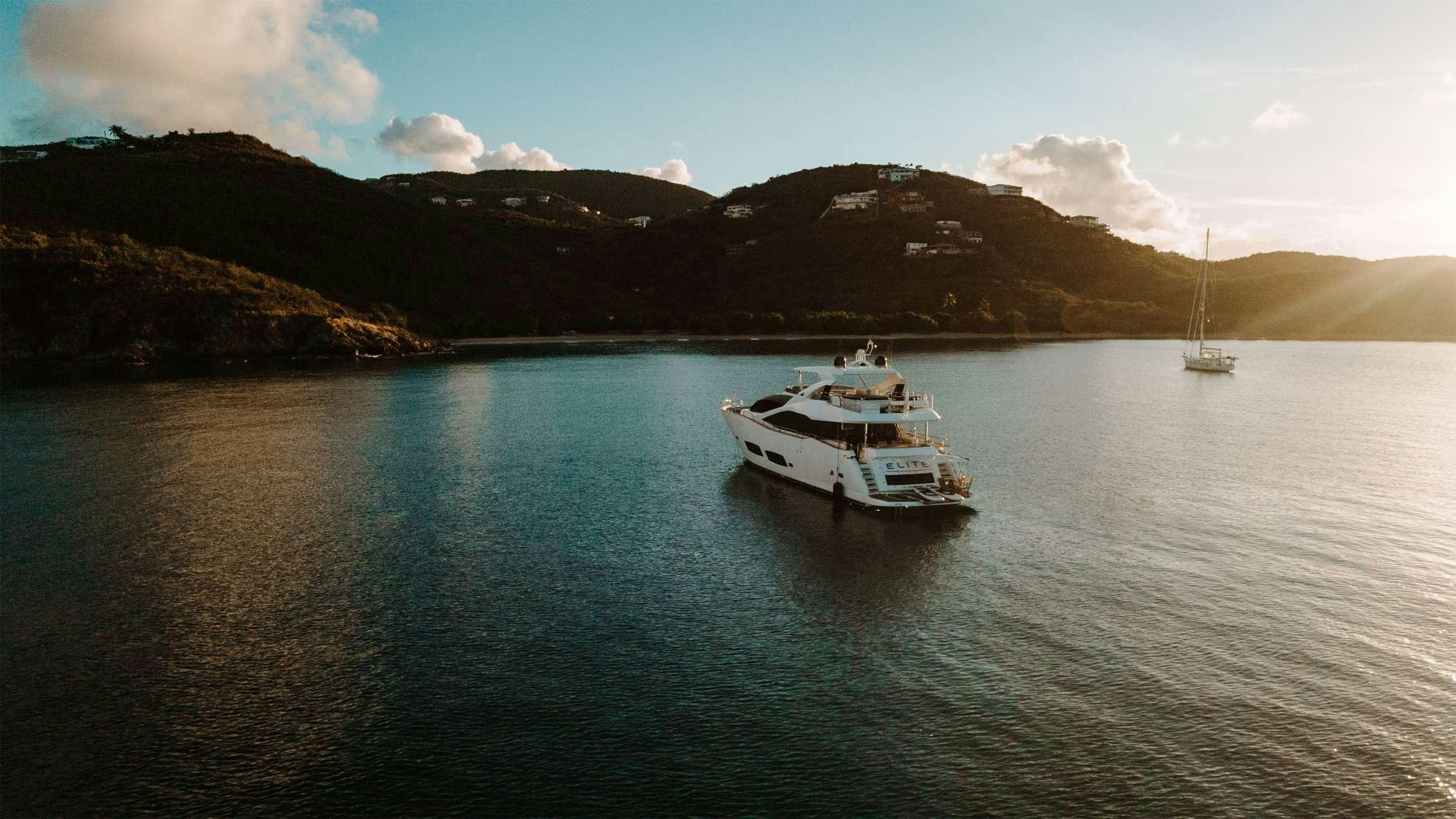 a boat on the water aboard ELITE Yacht for Charter