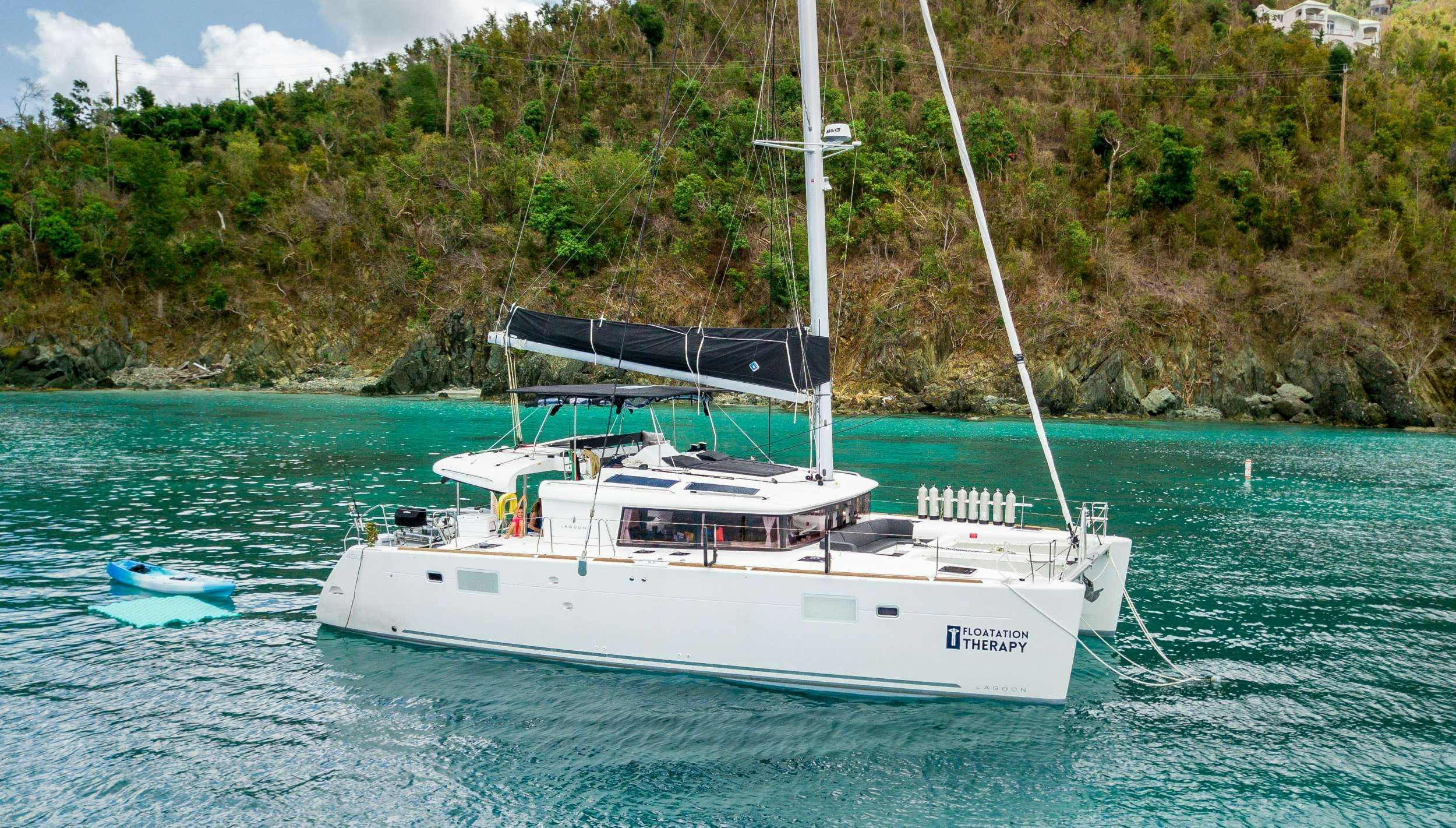 a boat in the water aboard FLOATATION THERAPY Yacht for Charter