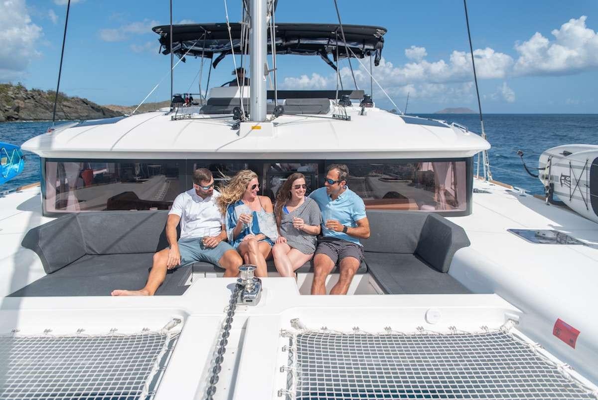a group of people on a boat aboard FLOATATION THERAPY Yacht for Charter