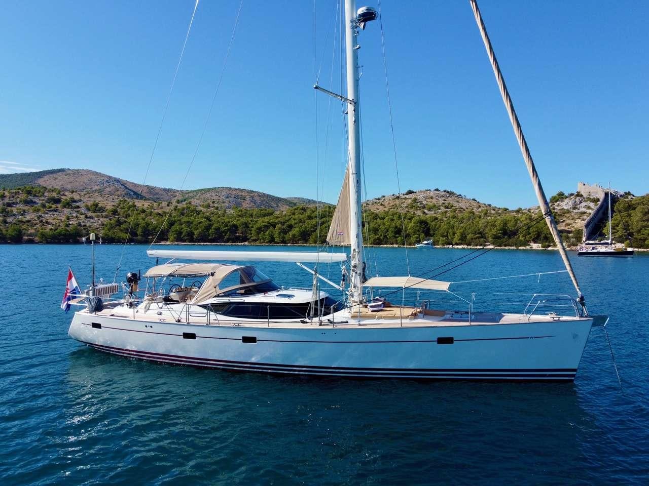 a boat on the water aboard LUNULATA  Yacht for Charter