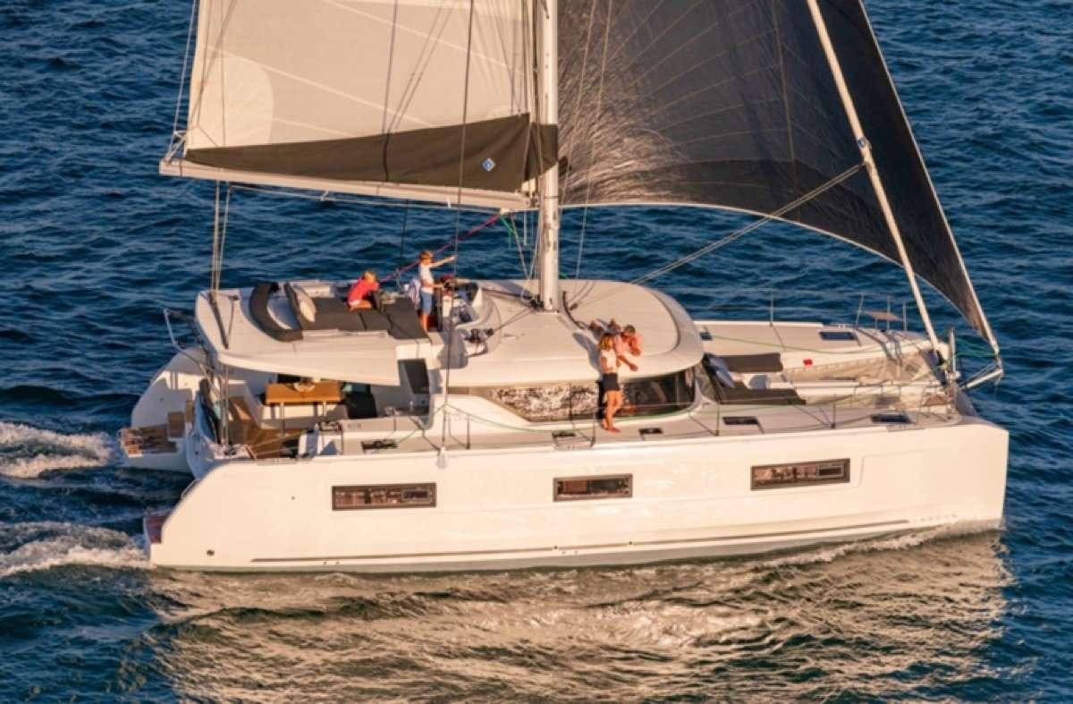 a sailboat on the water aboard CELAVIE Yacht for Charter
