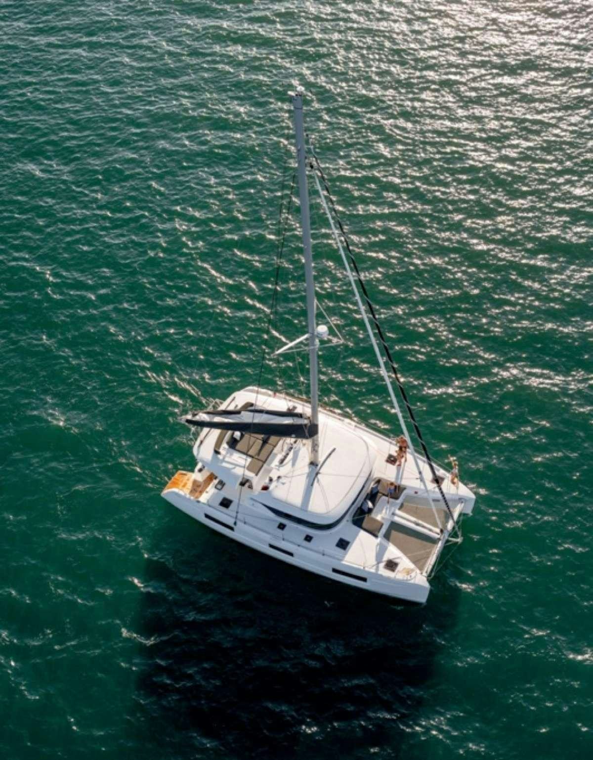 a boat in the water aboard CELAVIE Yacht for Charter