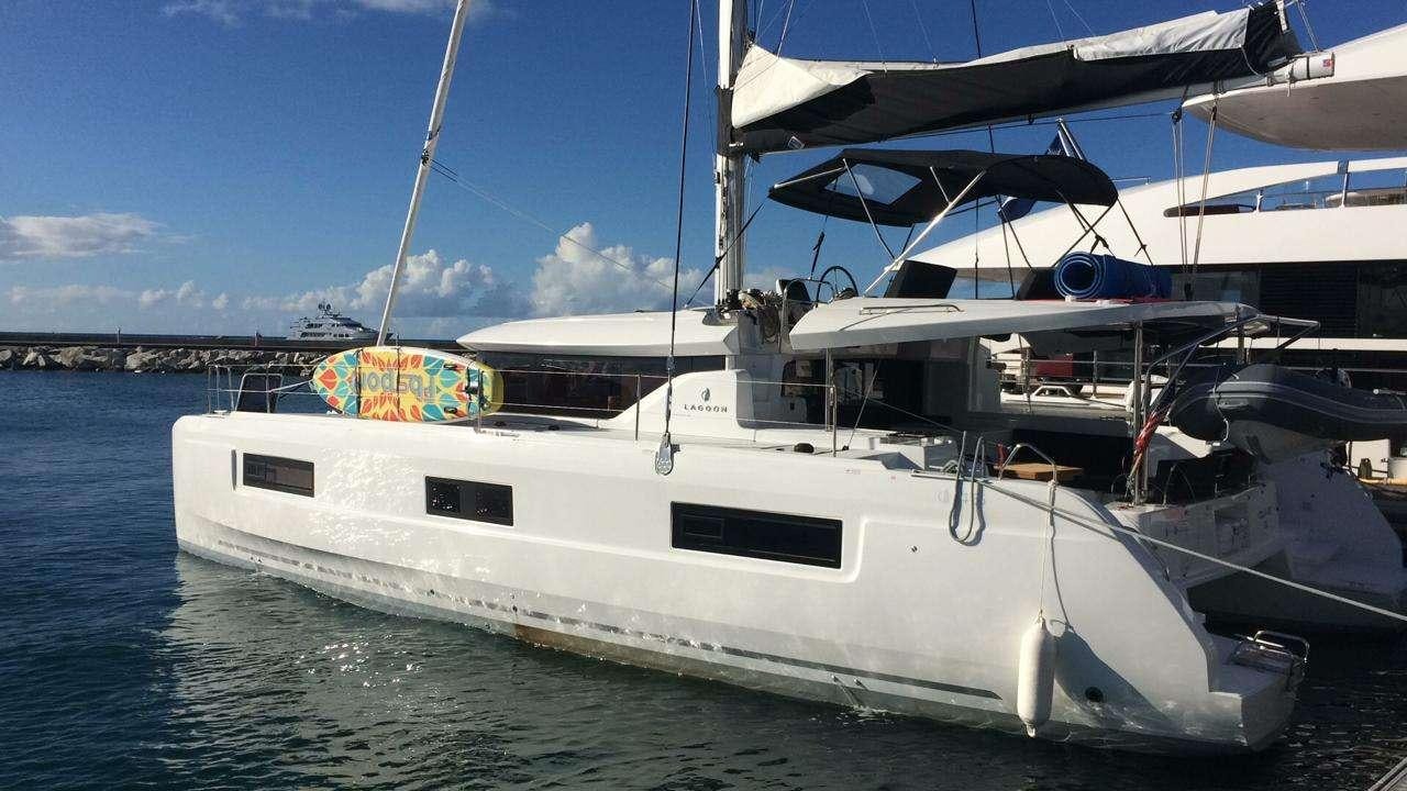 a boat in the water aboard CELAVIE Yacht for Charter