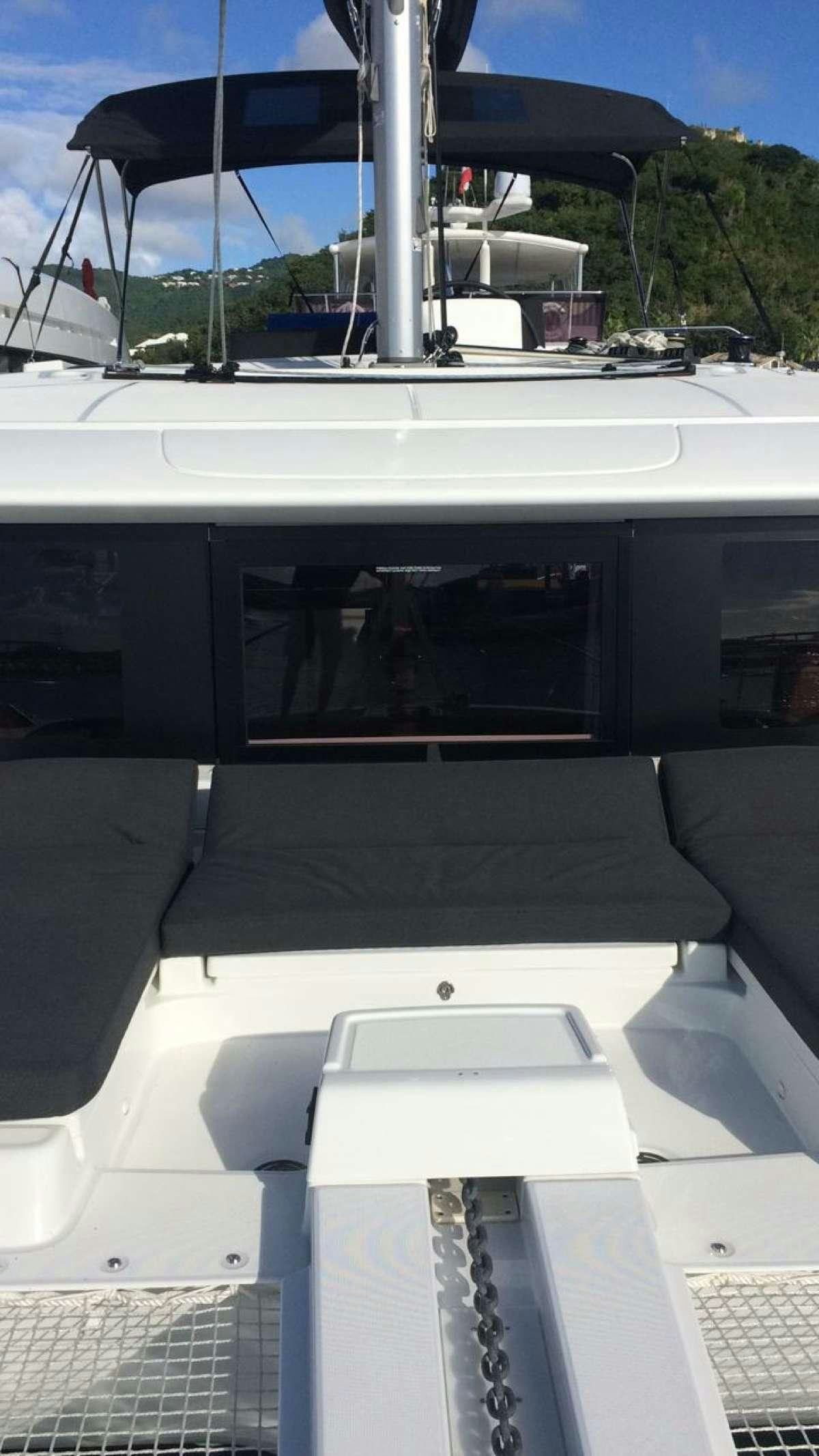 the inside of a boat aboard CELAVIE Yacht for Charter