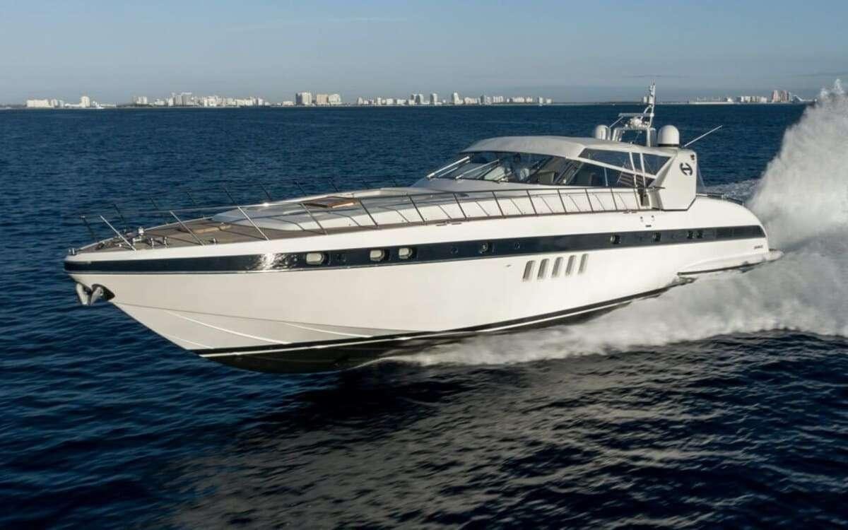 a white yacht on the water aboard HAPPY Yacht for Charter