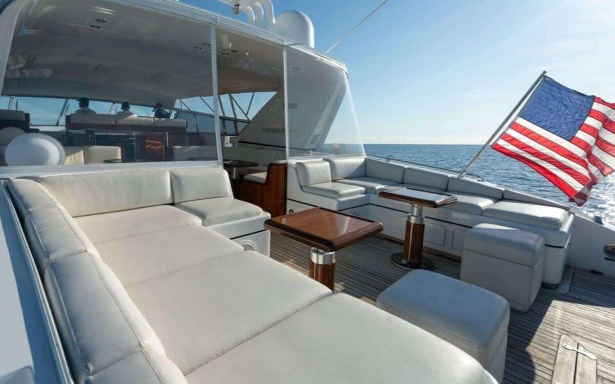 a boat on the water aboard HAPPY Yacht for Charter