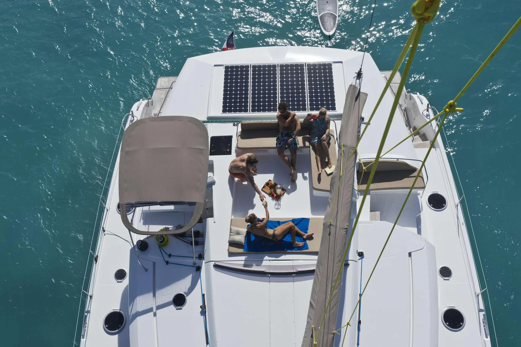 a group of people on a boat aboard GRATITUDE Yacht for Charter