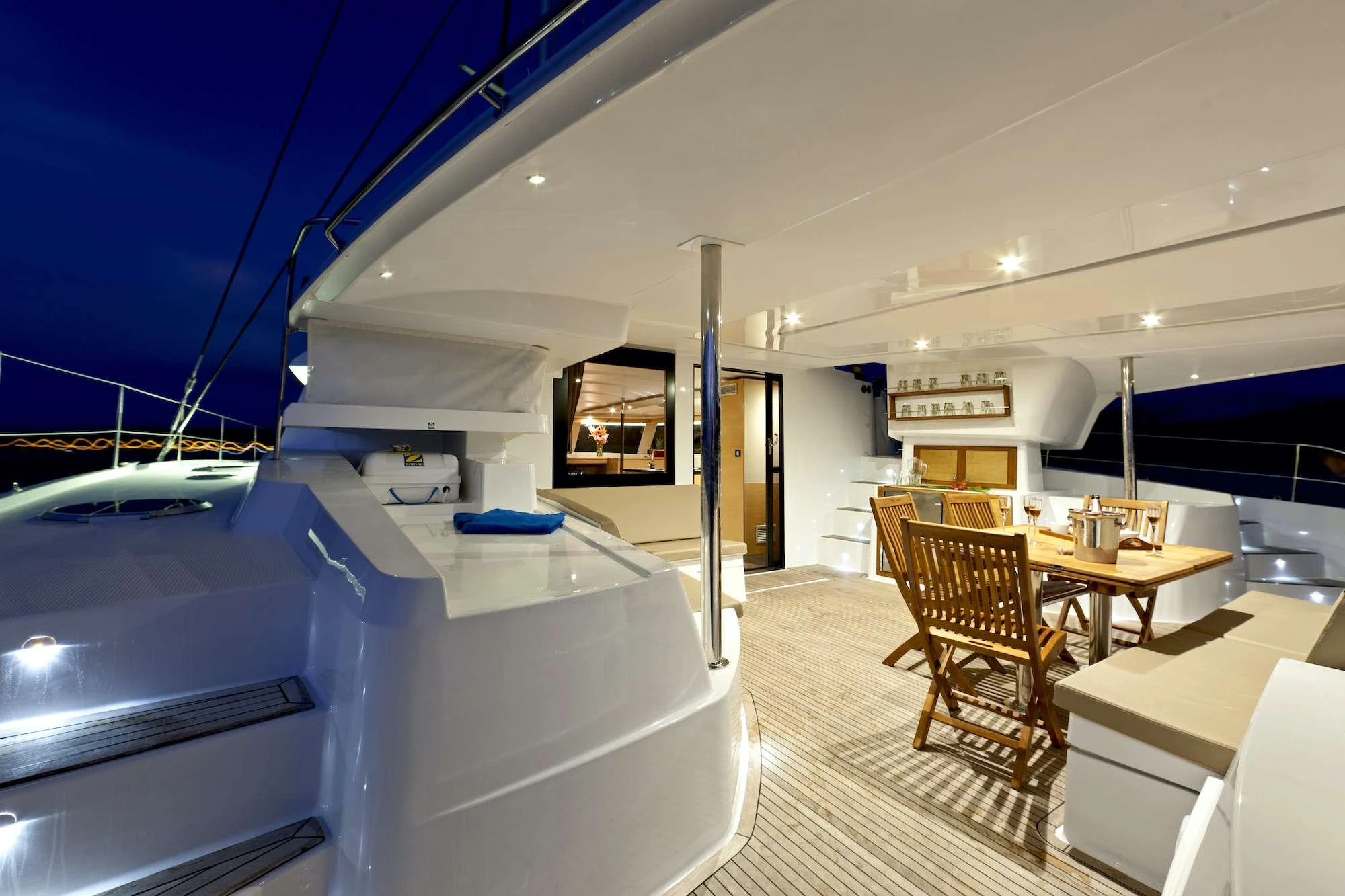 a boat on the water aboard GRATITUDE Yacht for Charter