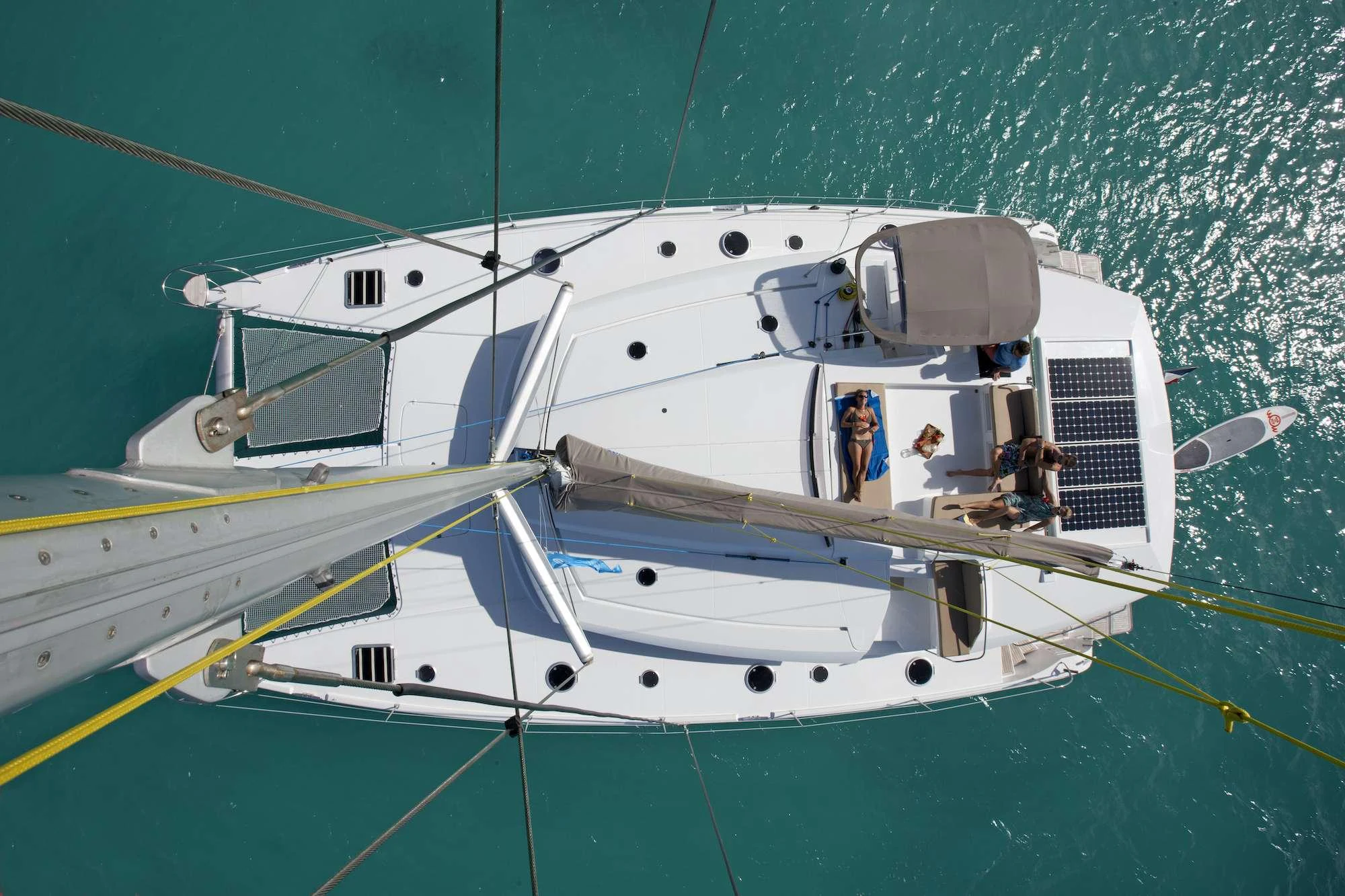 a boat with a person inside aboard GRATITUDE Yacht for Charter