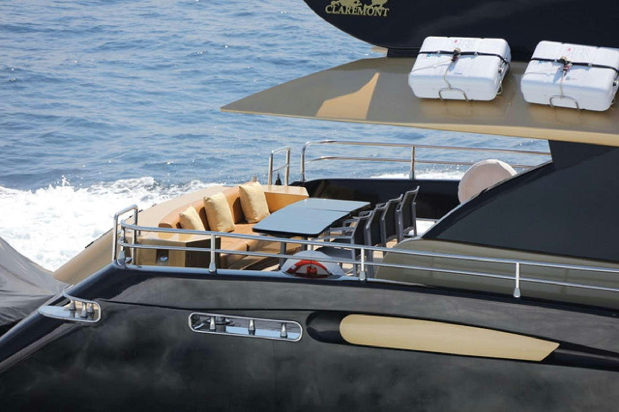 a boat on the water aboard CLAREMONT Yacht for Charter