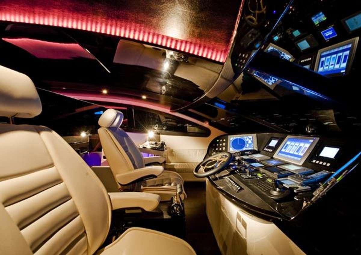 inside of a plane aboard CLAREMONT Yacht for Charter