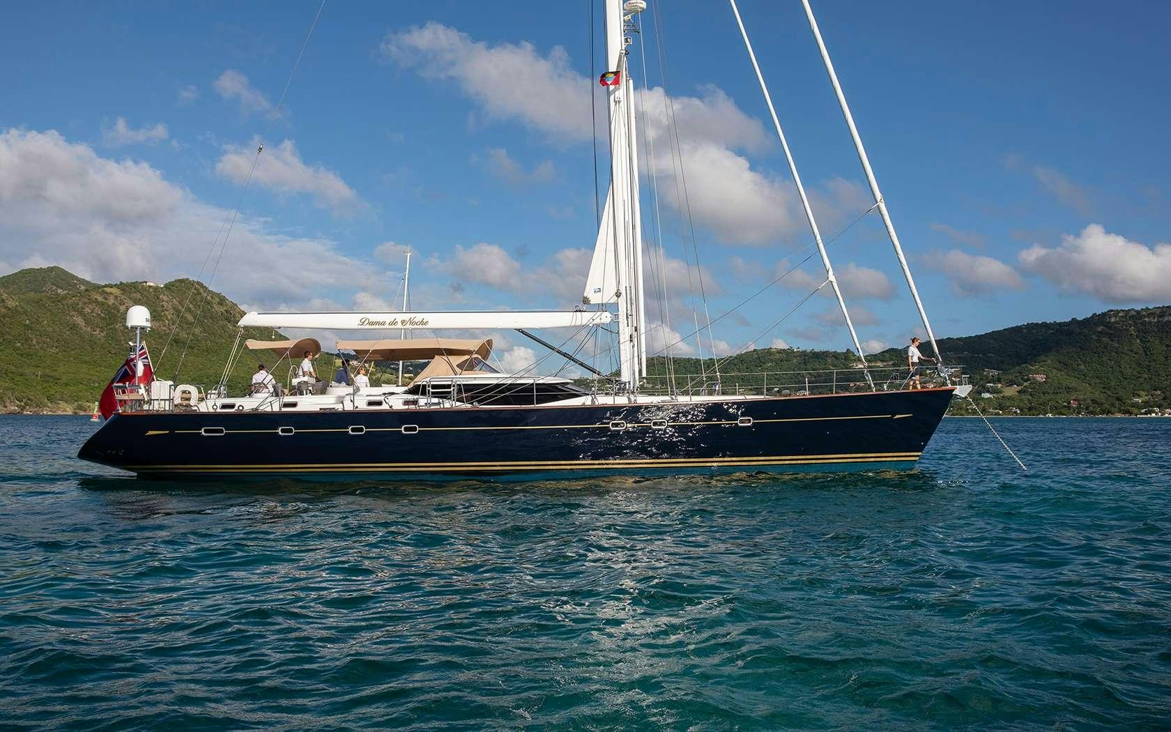 a boat in the water aboard DAMA DE NOCHE Yacht for Charter