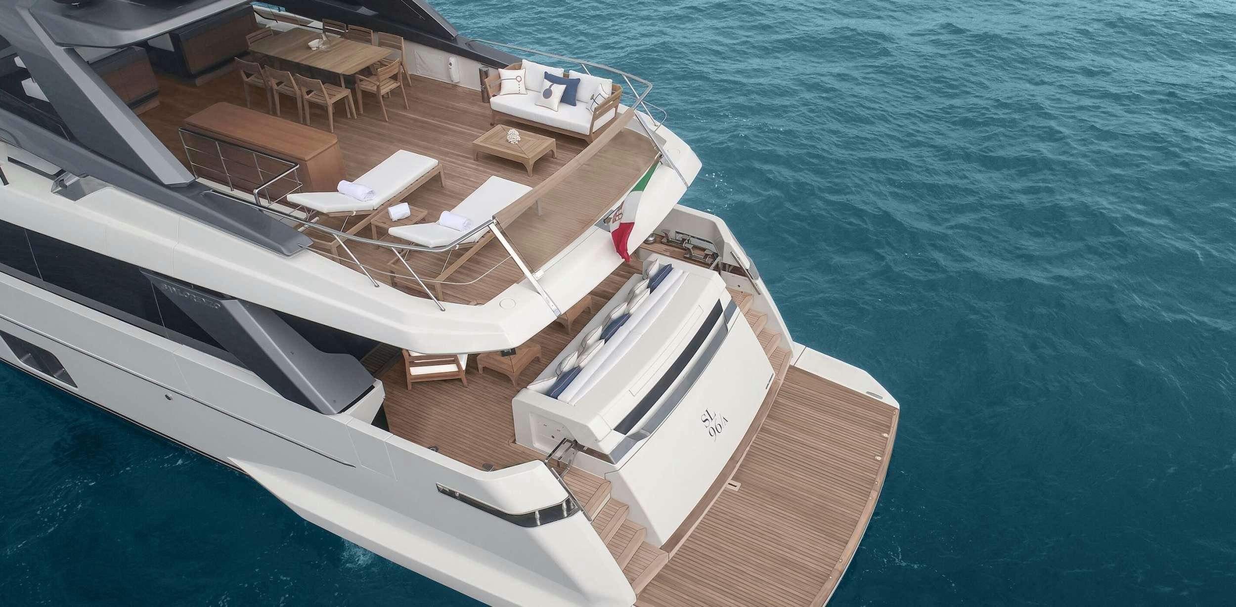 a boat on the water aboard REINE D'AZUR Yacht for Charter