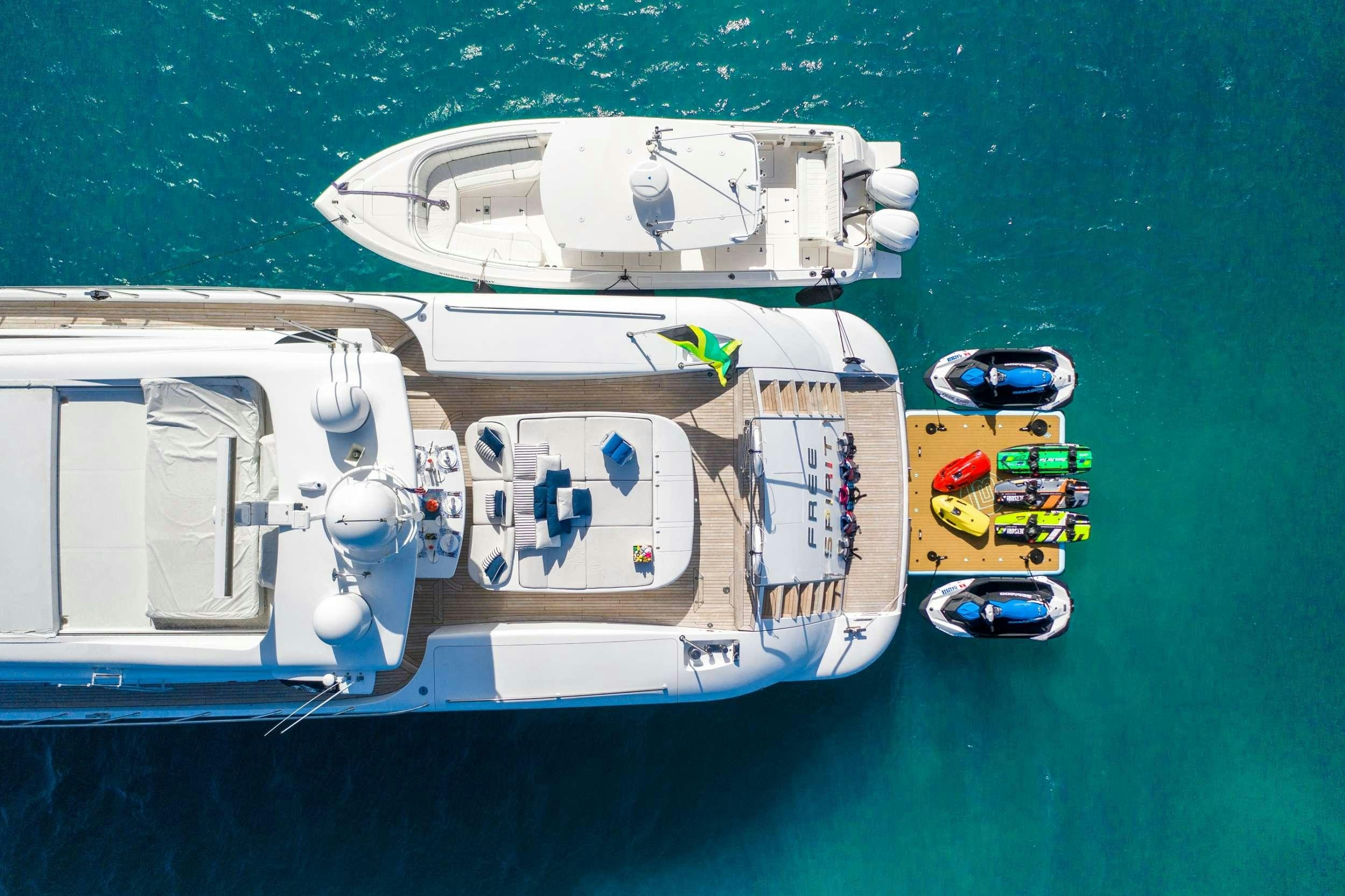 a ship on the water aboard FREE SPIRIT Yacht for Charter