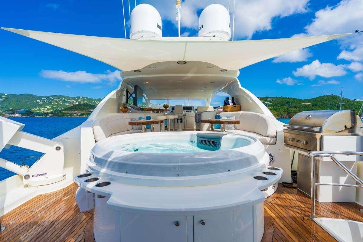 a boat on a deck aboard NAMASTAY Yacht for Charter