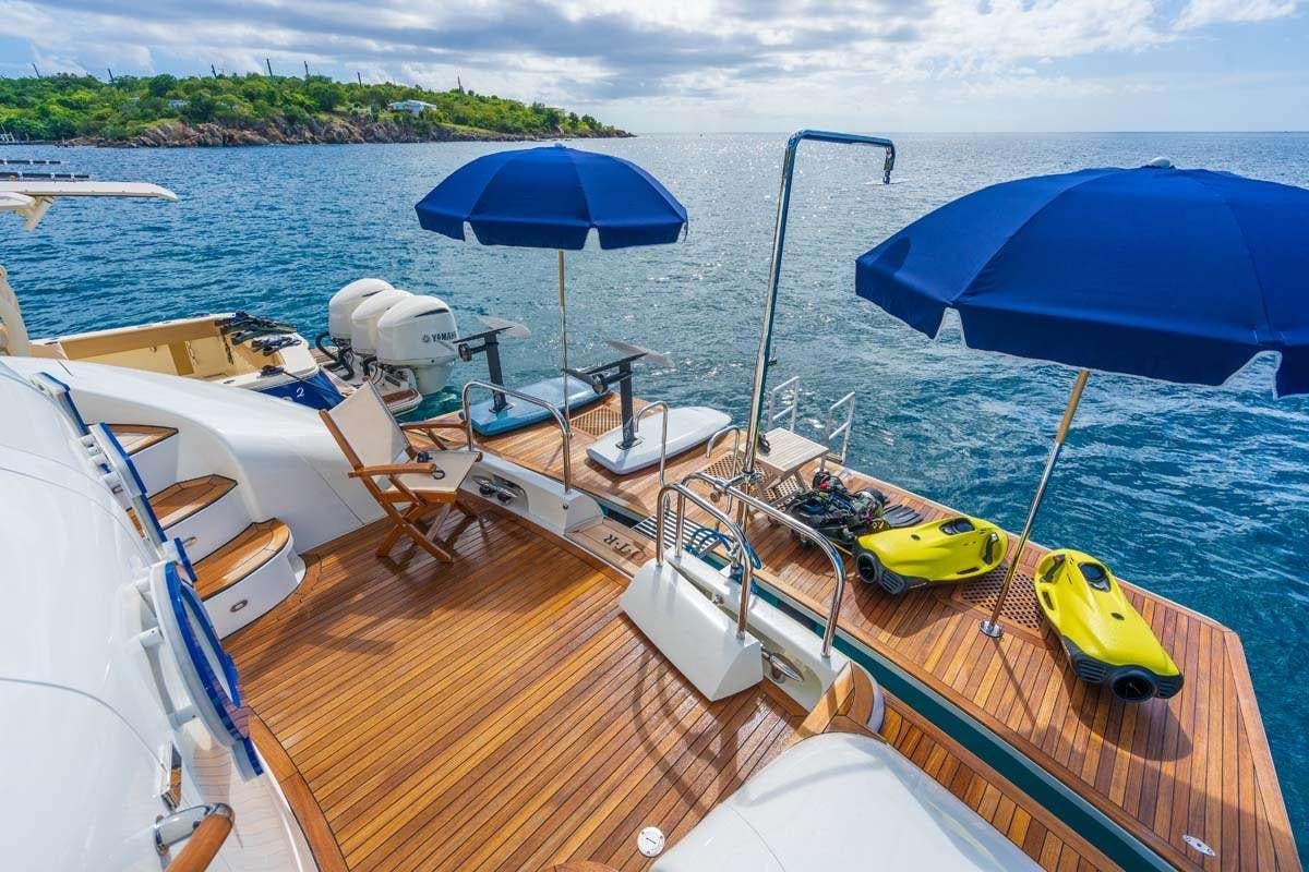 a boat on the water aboard NAMASTAY Yacht for Charter