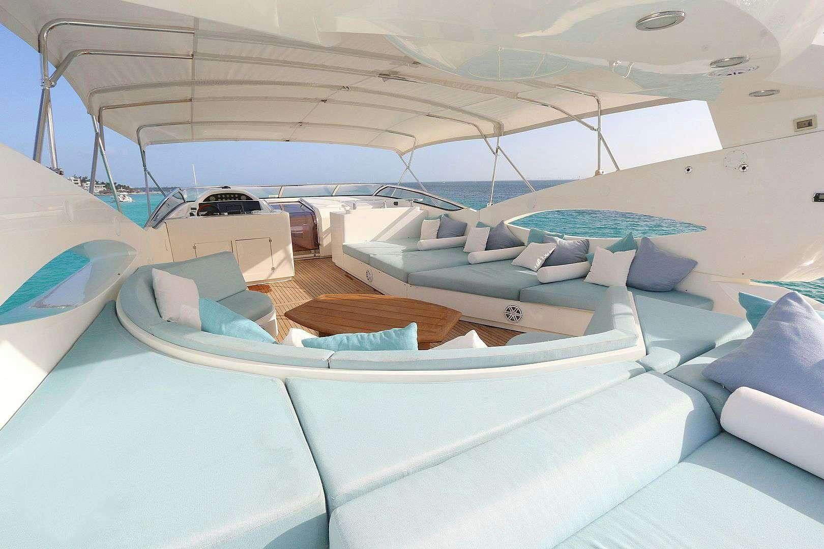 a boat with many boats in it aboard YCM 105 Yacht for Charter