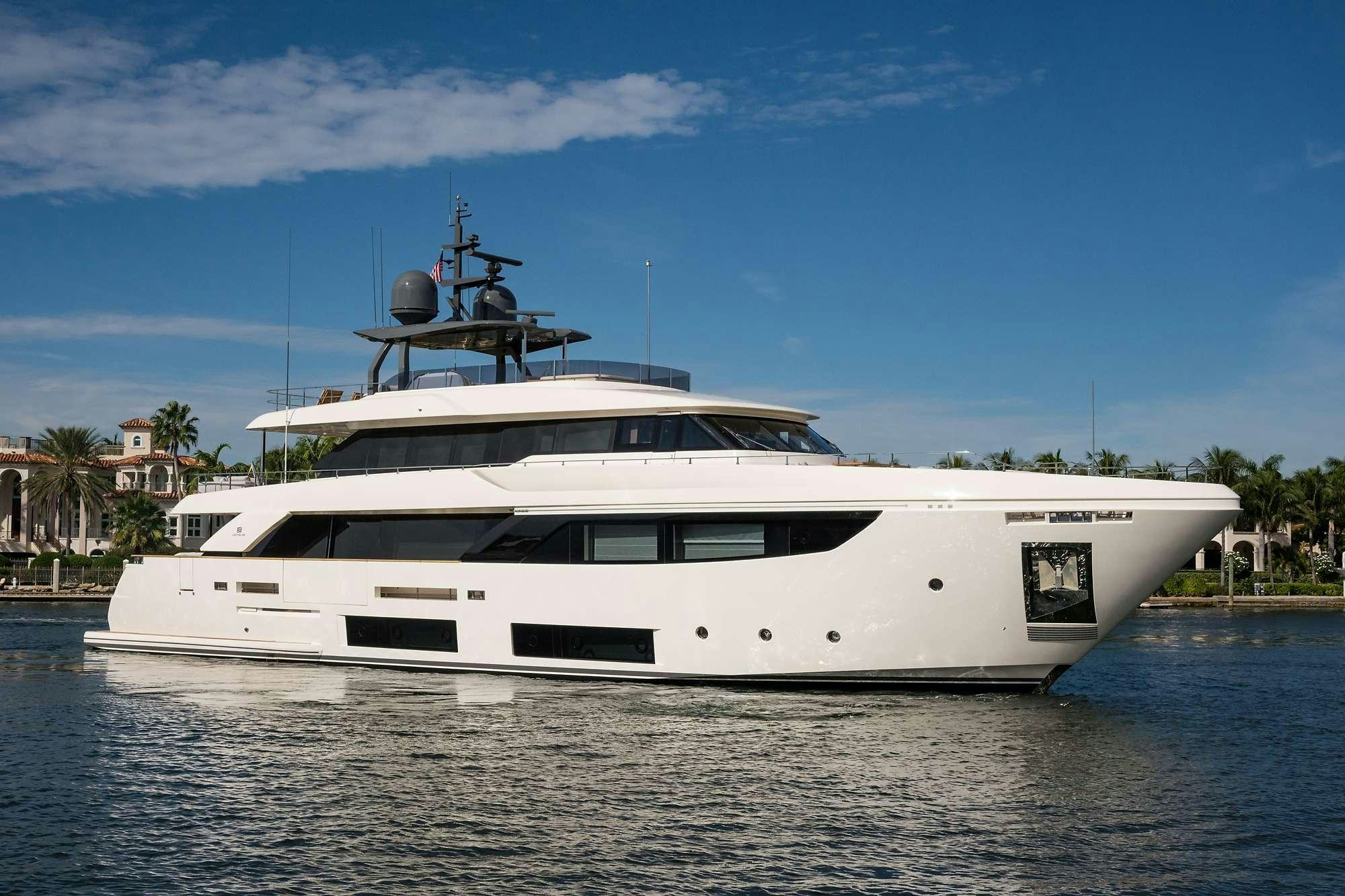 a white yacht on the water aboard GIOIA Yacht for Charter