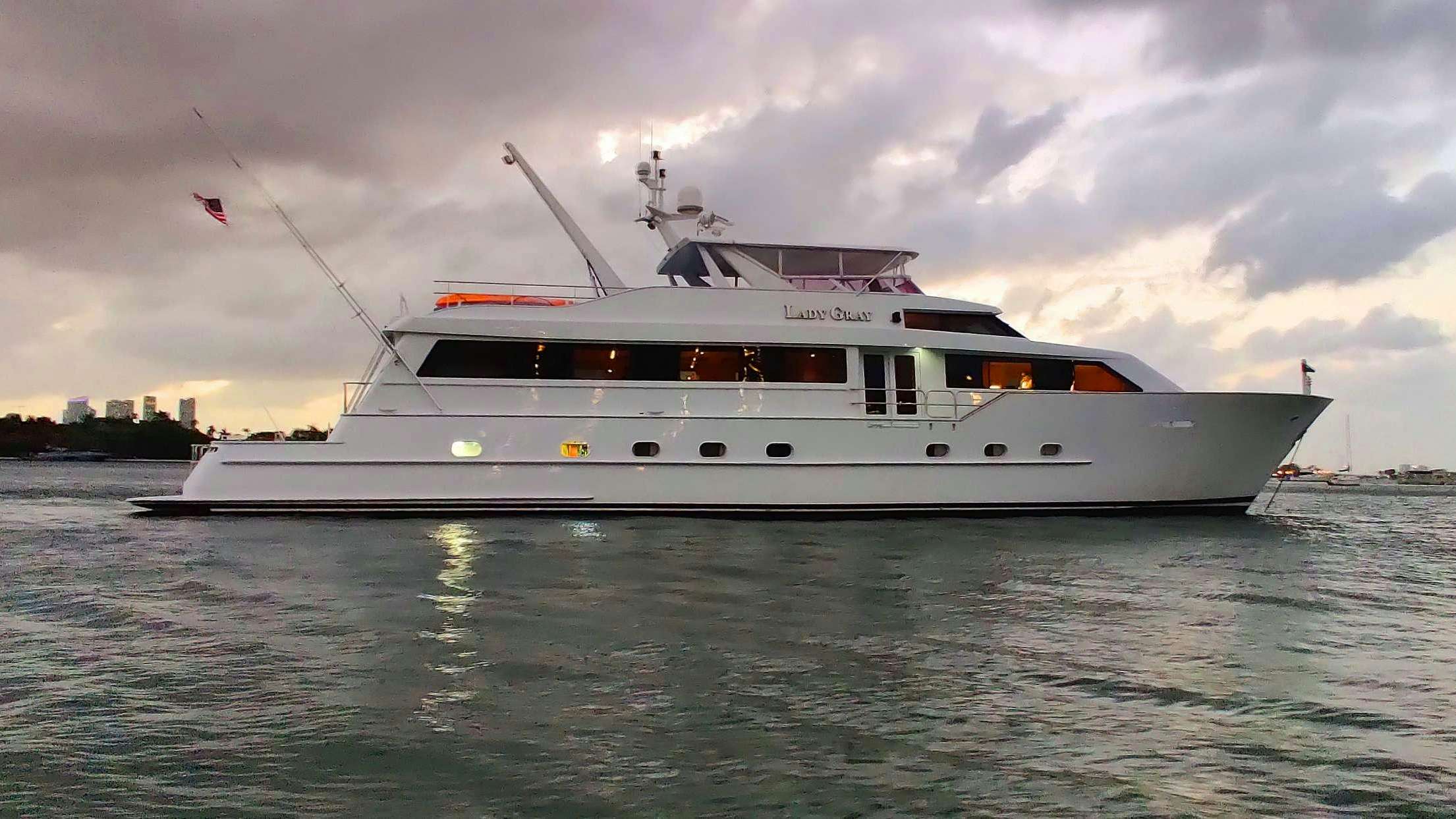 a boat on the water aboard LADY GRAY Yacht for Charter