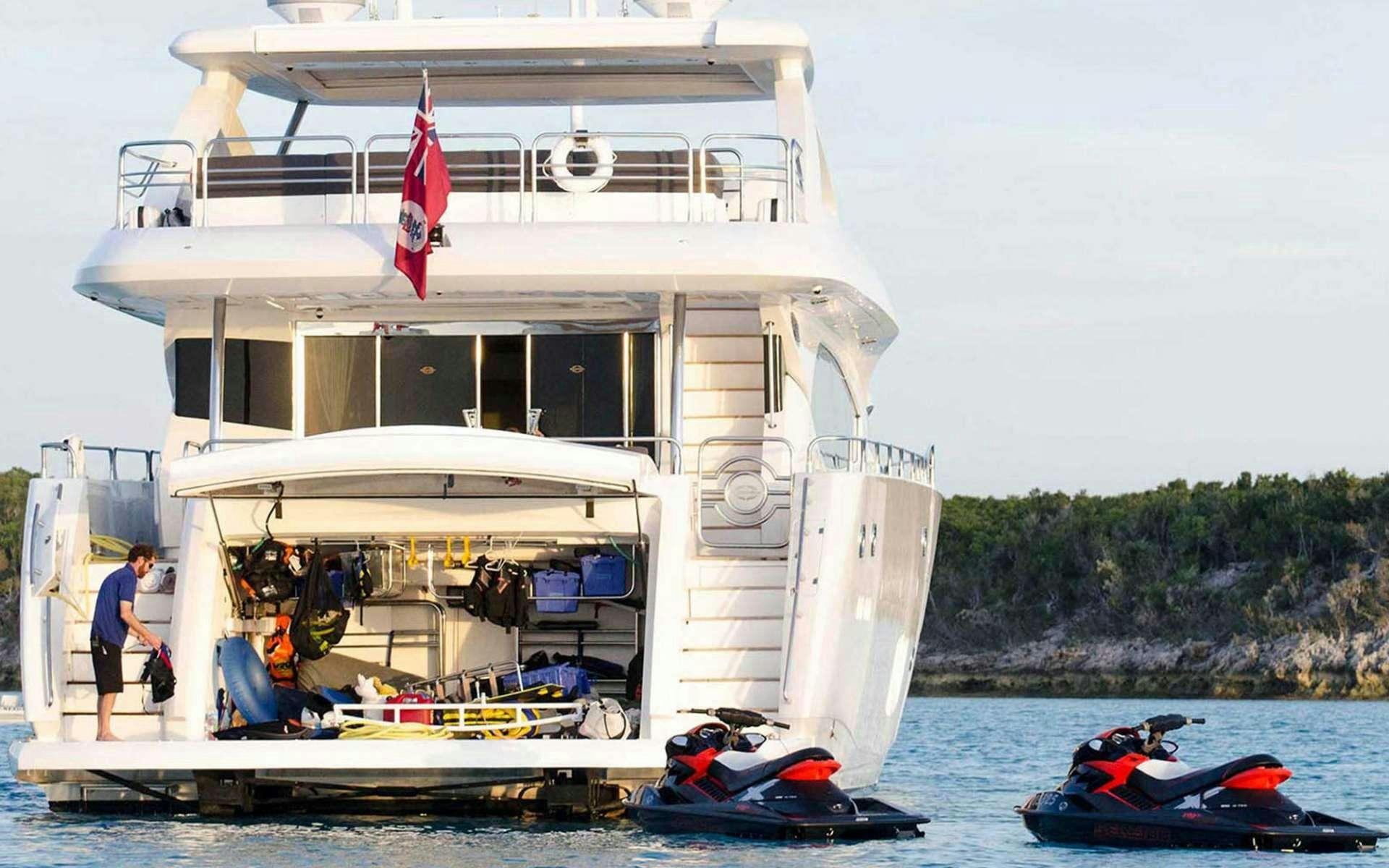 a boat on the water aboard EMRYS Yacht for Charter