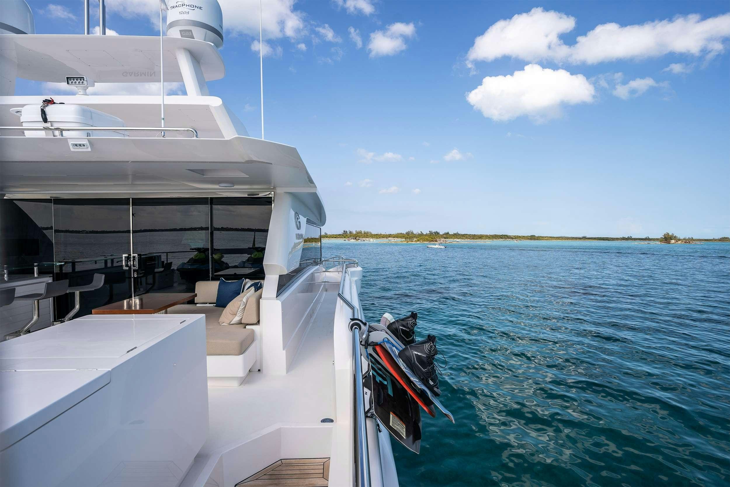 a boat on the water aboard AQUA LIFE Yacht for Charter