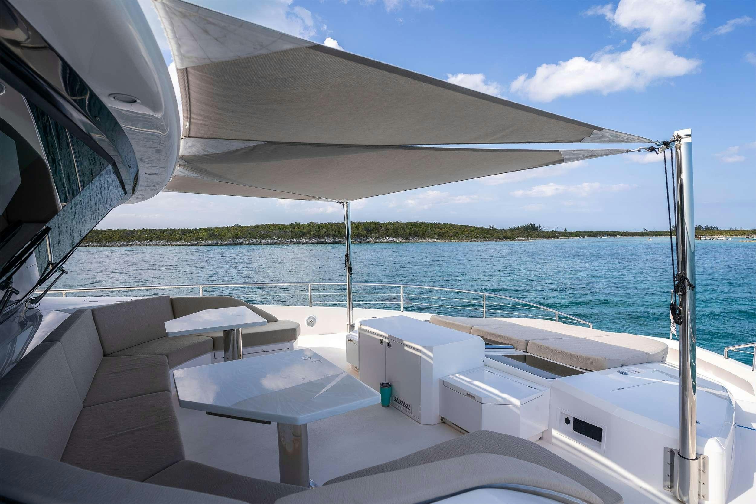 a boat on the water aboard AQUA LIFE Yacht for Charter