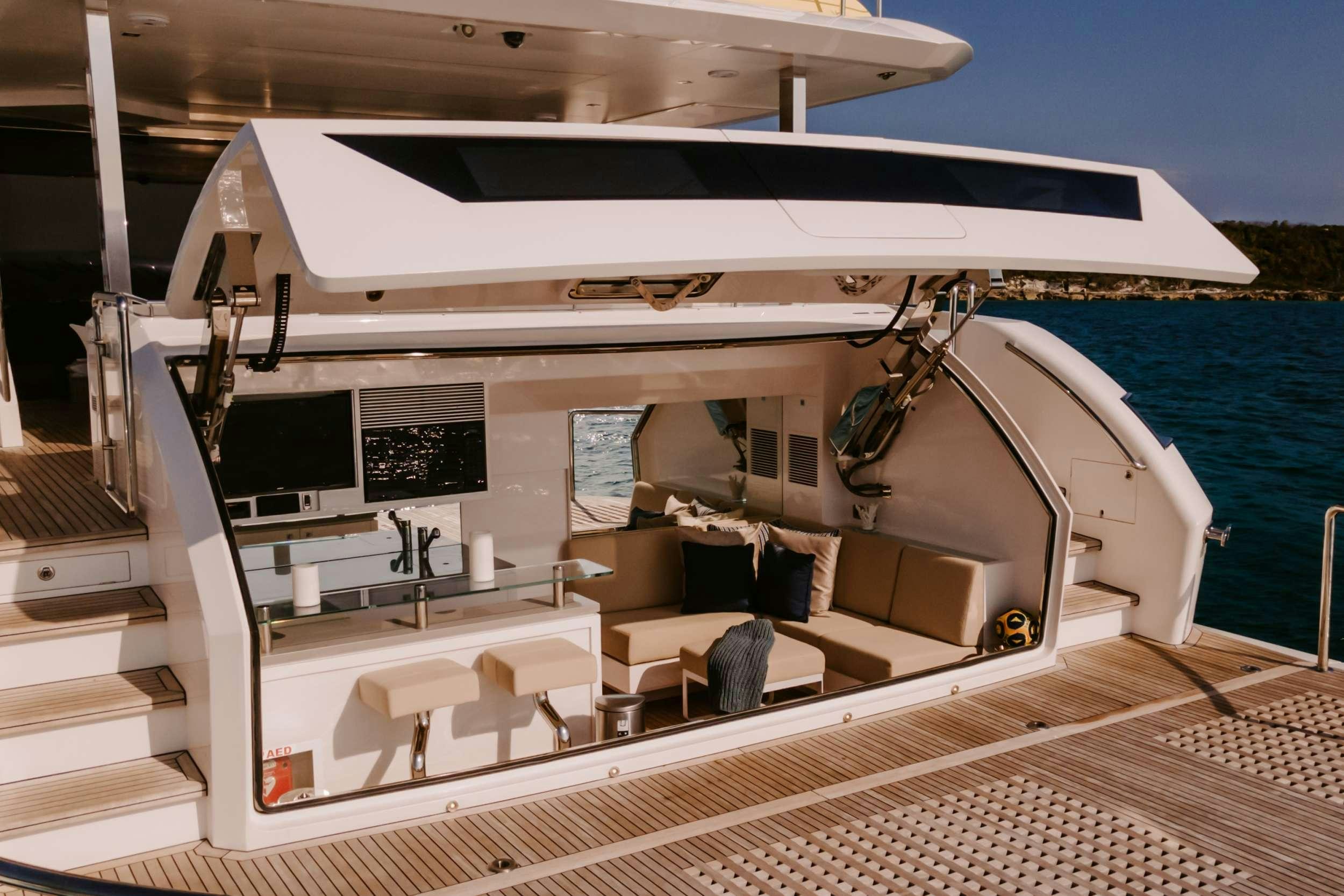 a boat on the water aboard AQUA LIFE Yacht for Charter