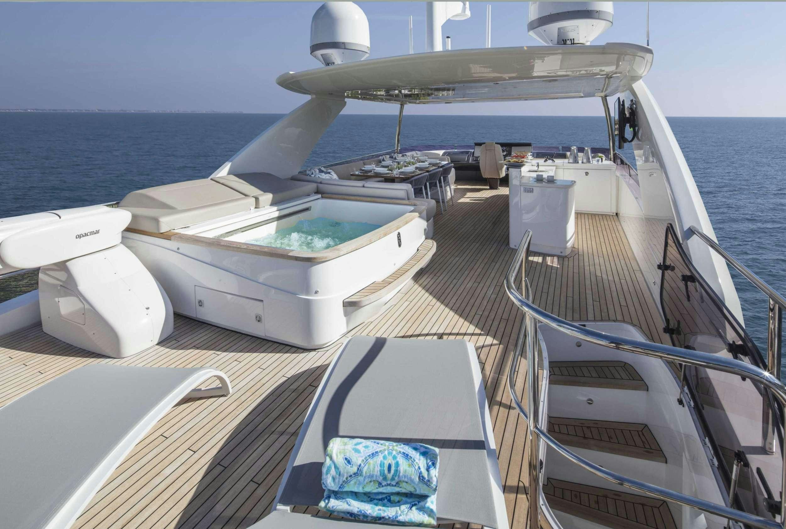 a boat on the water aboard HOT PURSUIT Yacht for Charter
