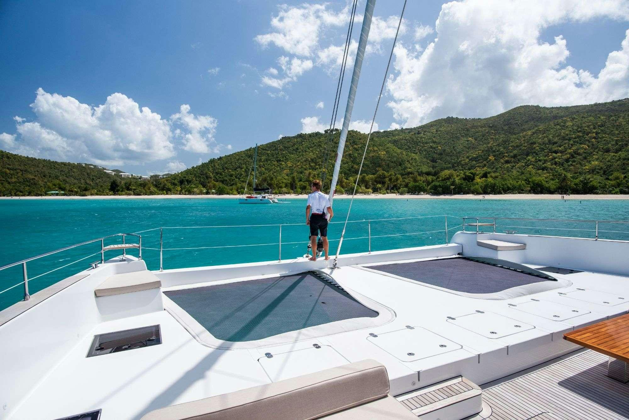 a person on a boat aboard BUNDALONG Yacht for Charter