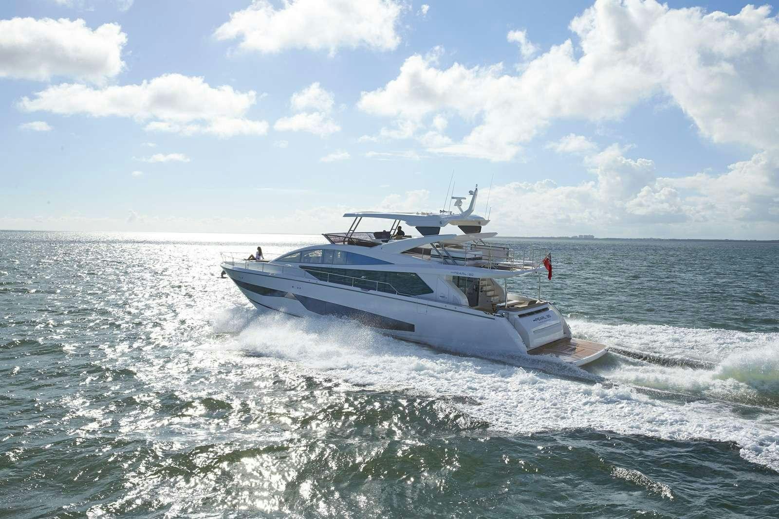 a boat on the water aboard pearl Yacht for Charter