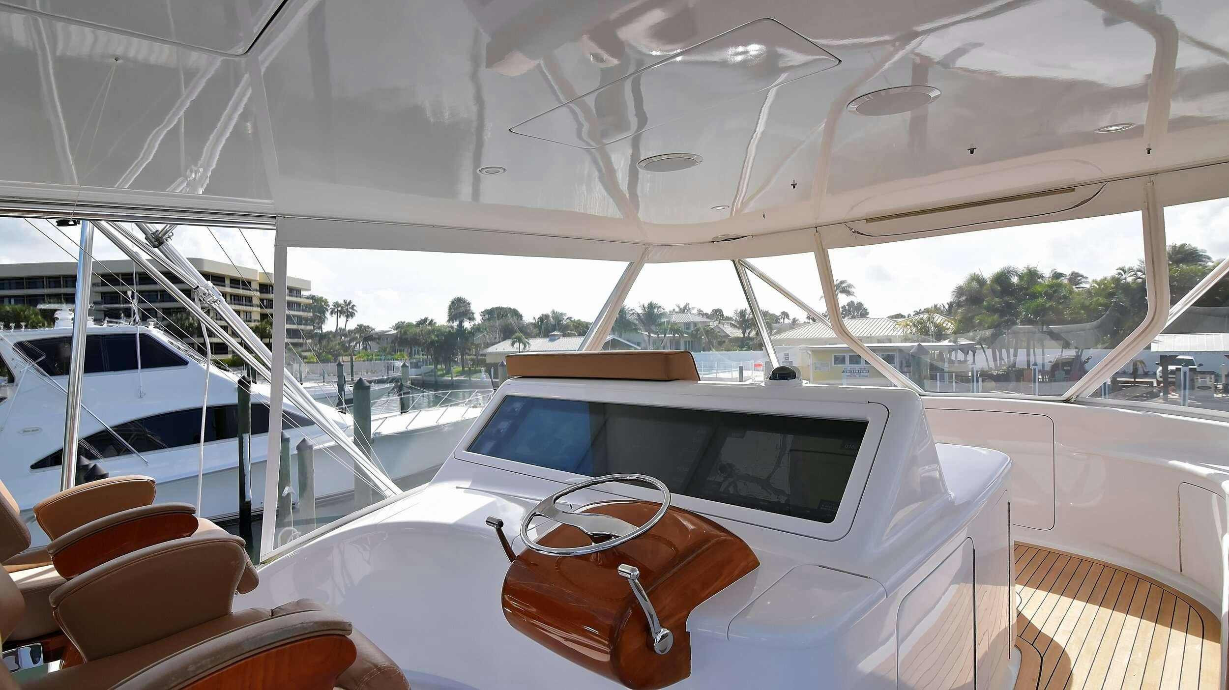 a boat with a leather strap aboard SINGULARIS Yacht for Charter
