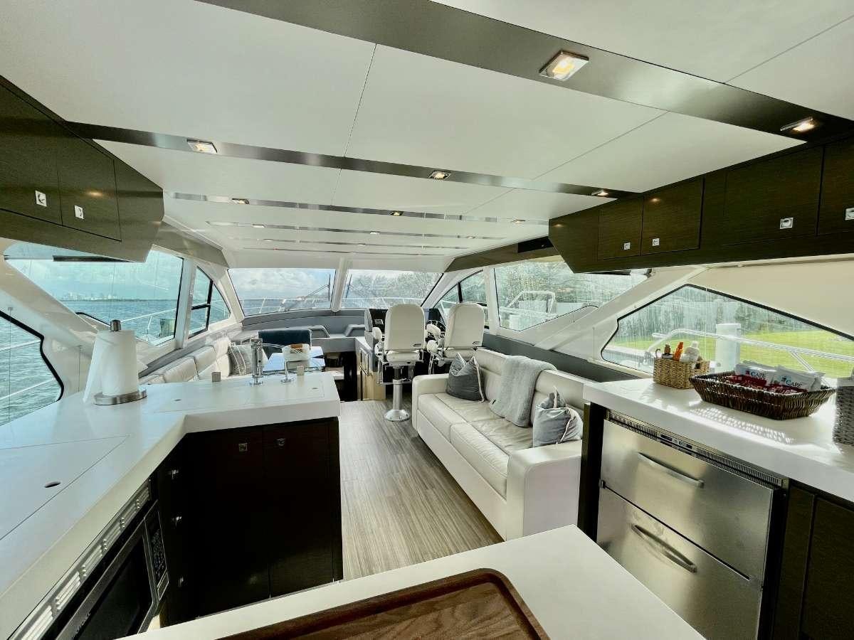 inside of a boat aboard RIO Yacht for Charter