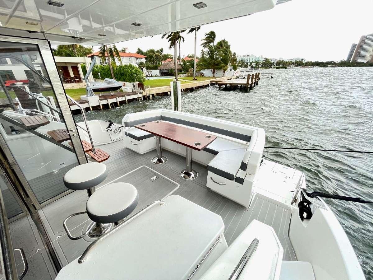 a boat on the water aboard RIO Yacht for Charter