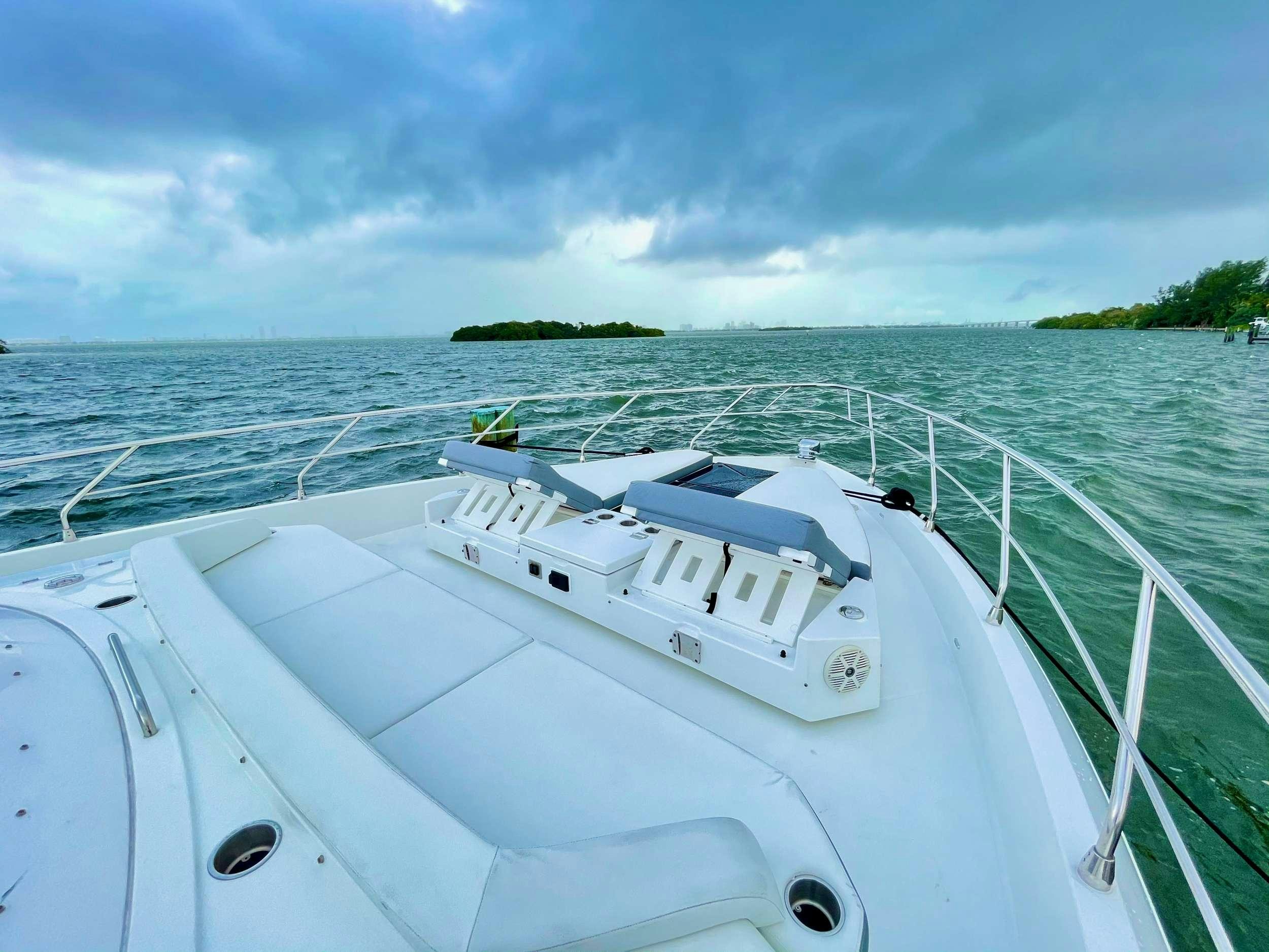 a boat on the water aboard RIO Yacht for Charter
