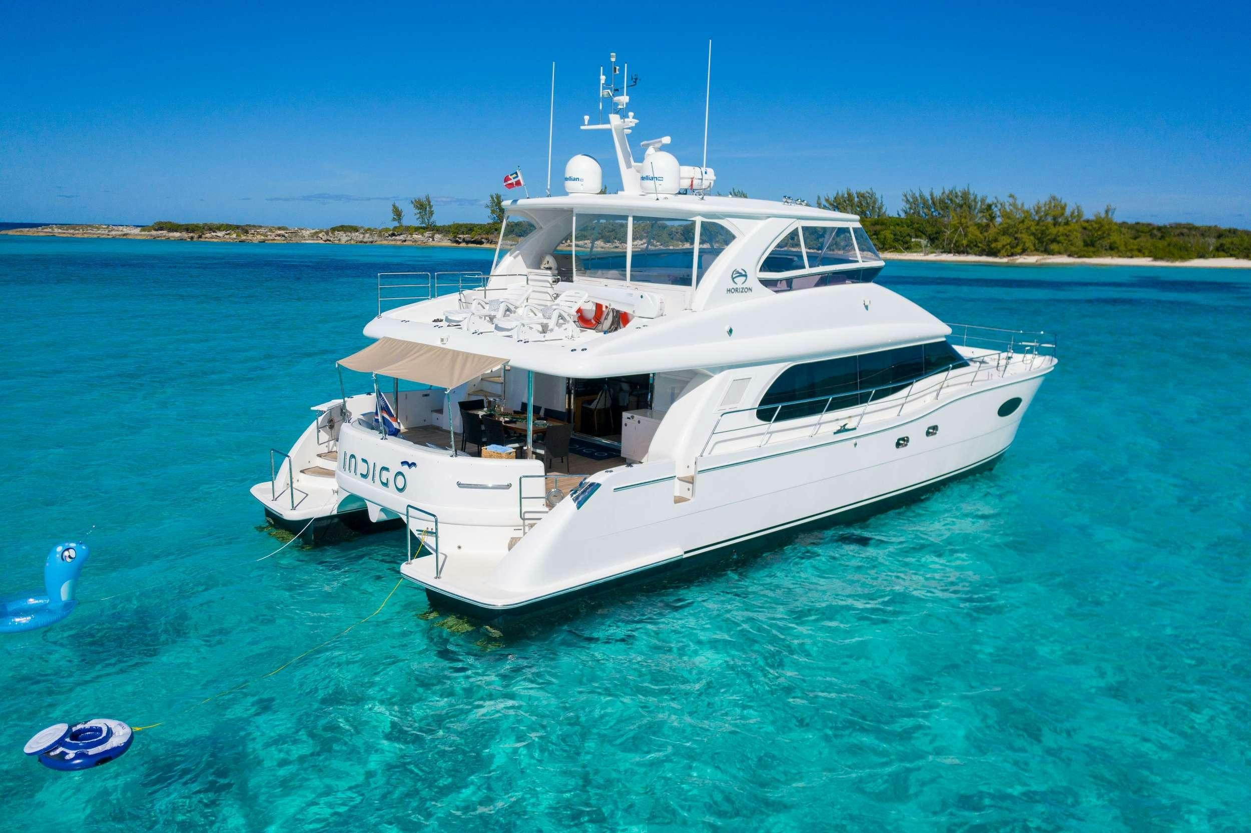 a boat in the water aboard INDIGO Yacht for Charter
