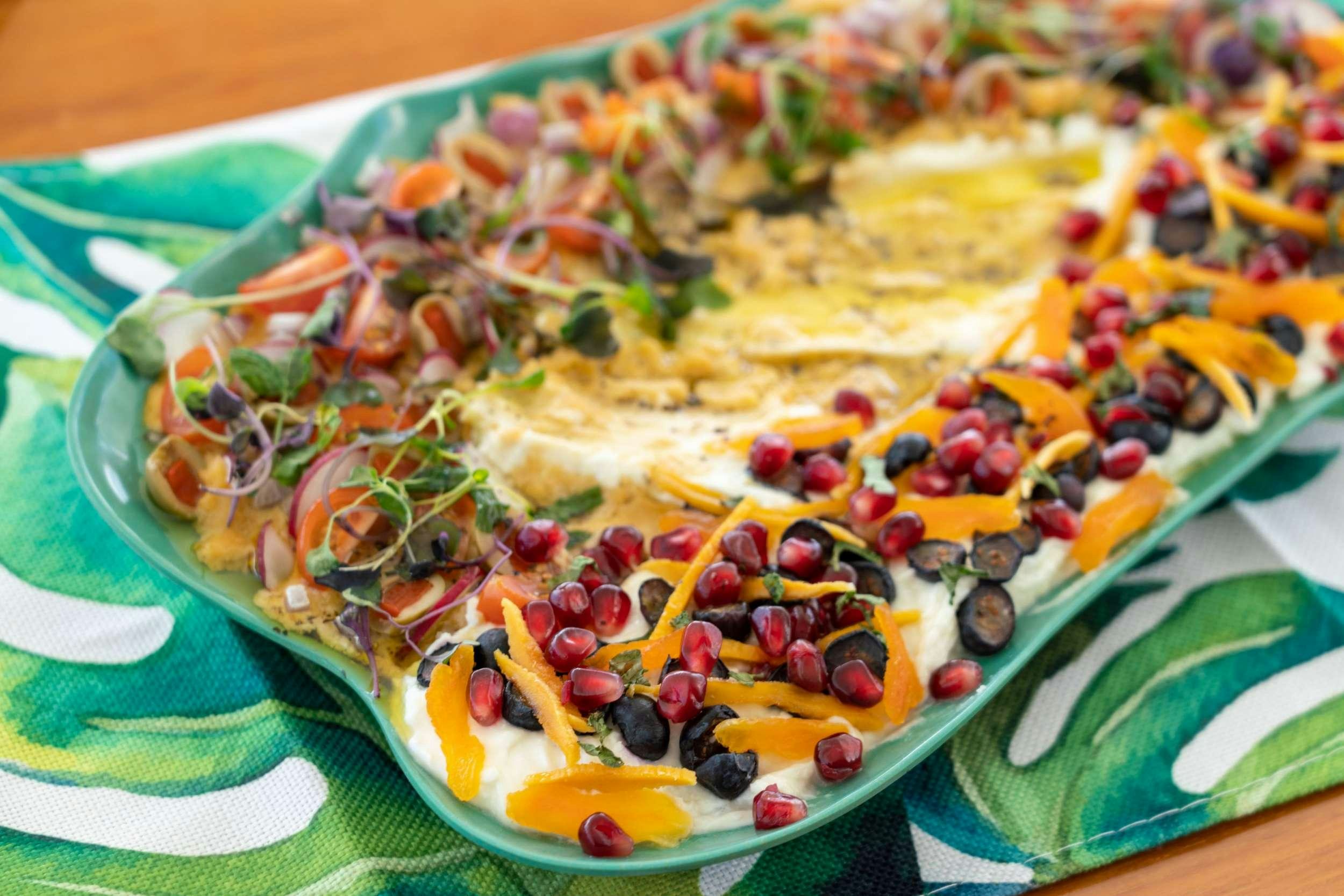 a plate of food aboard INDIGO Yacht for Charter