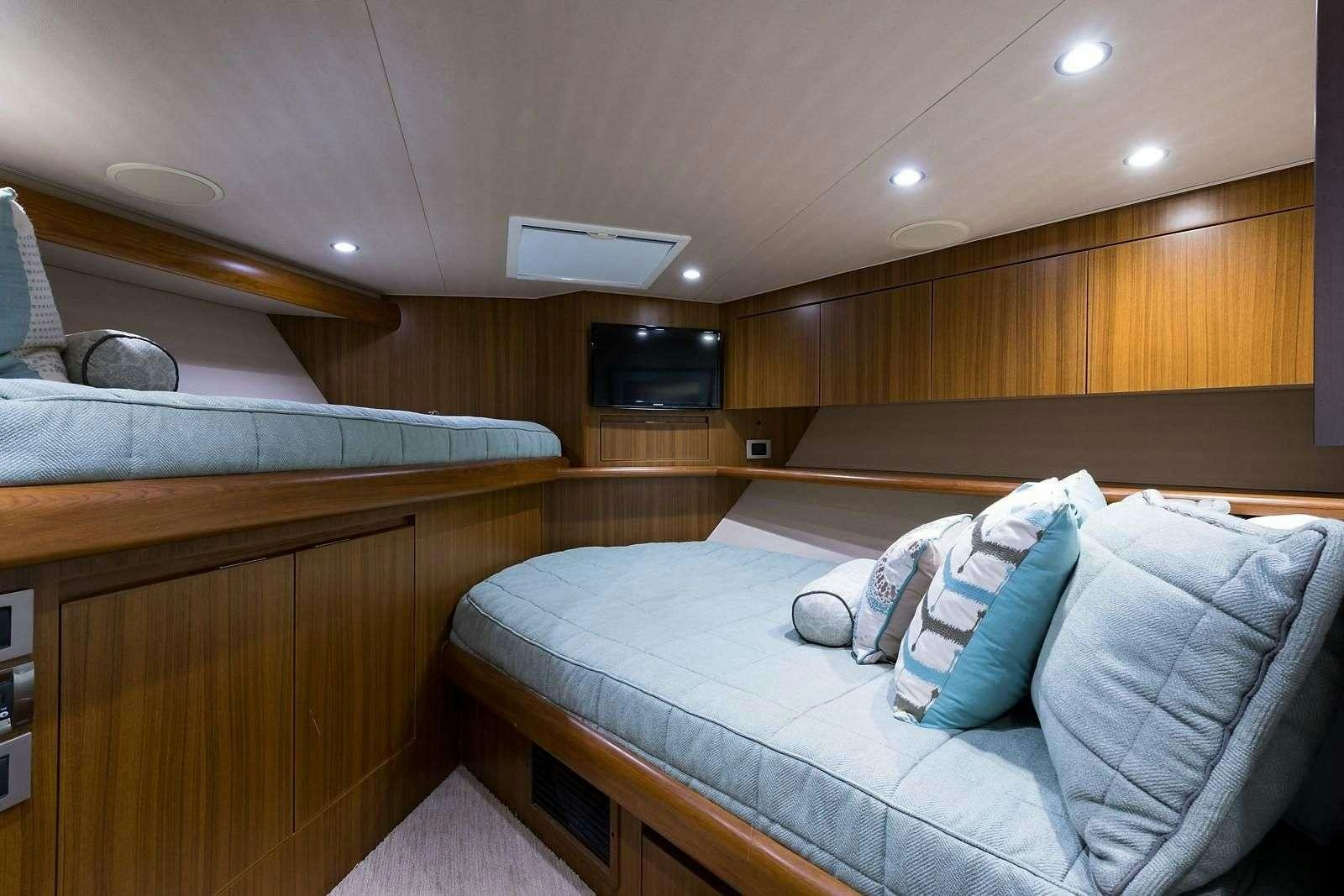 a bed in a cabin aboard JAYWALKER Yacht for Charter