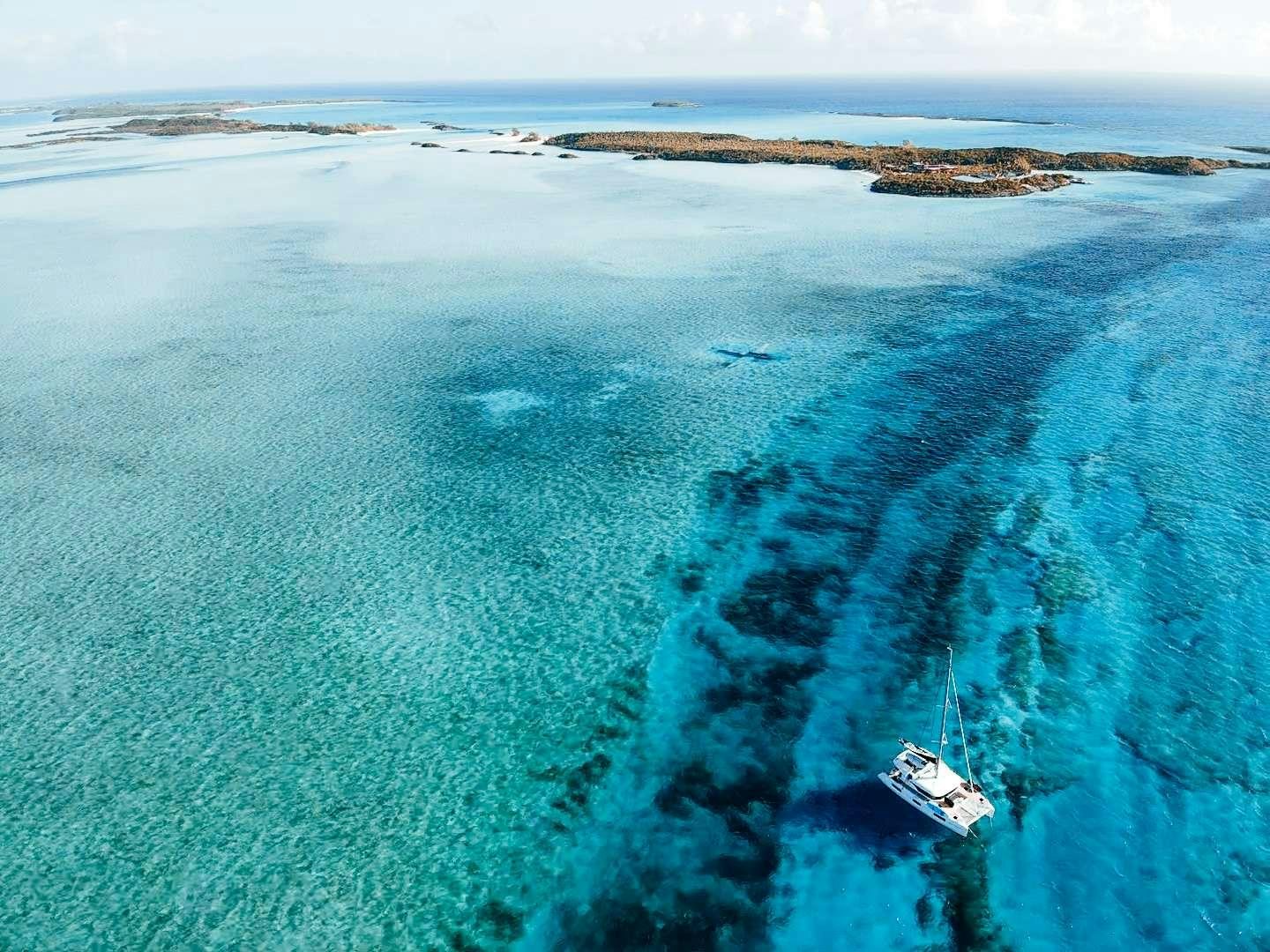 an aerial view of a beach aboard MARCH DRAGON Yacht for Charter