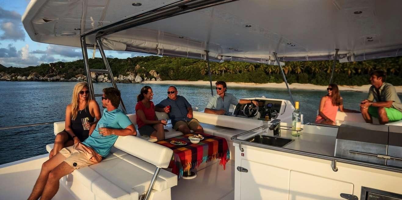 a group of people on a boat aboard JamSam Yacht for Charter