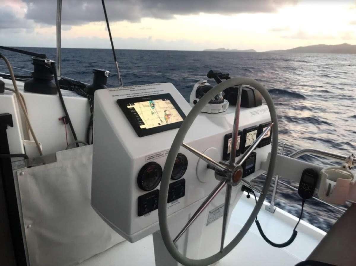 a boat on the water aboard Heliades Yacht for Charter