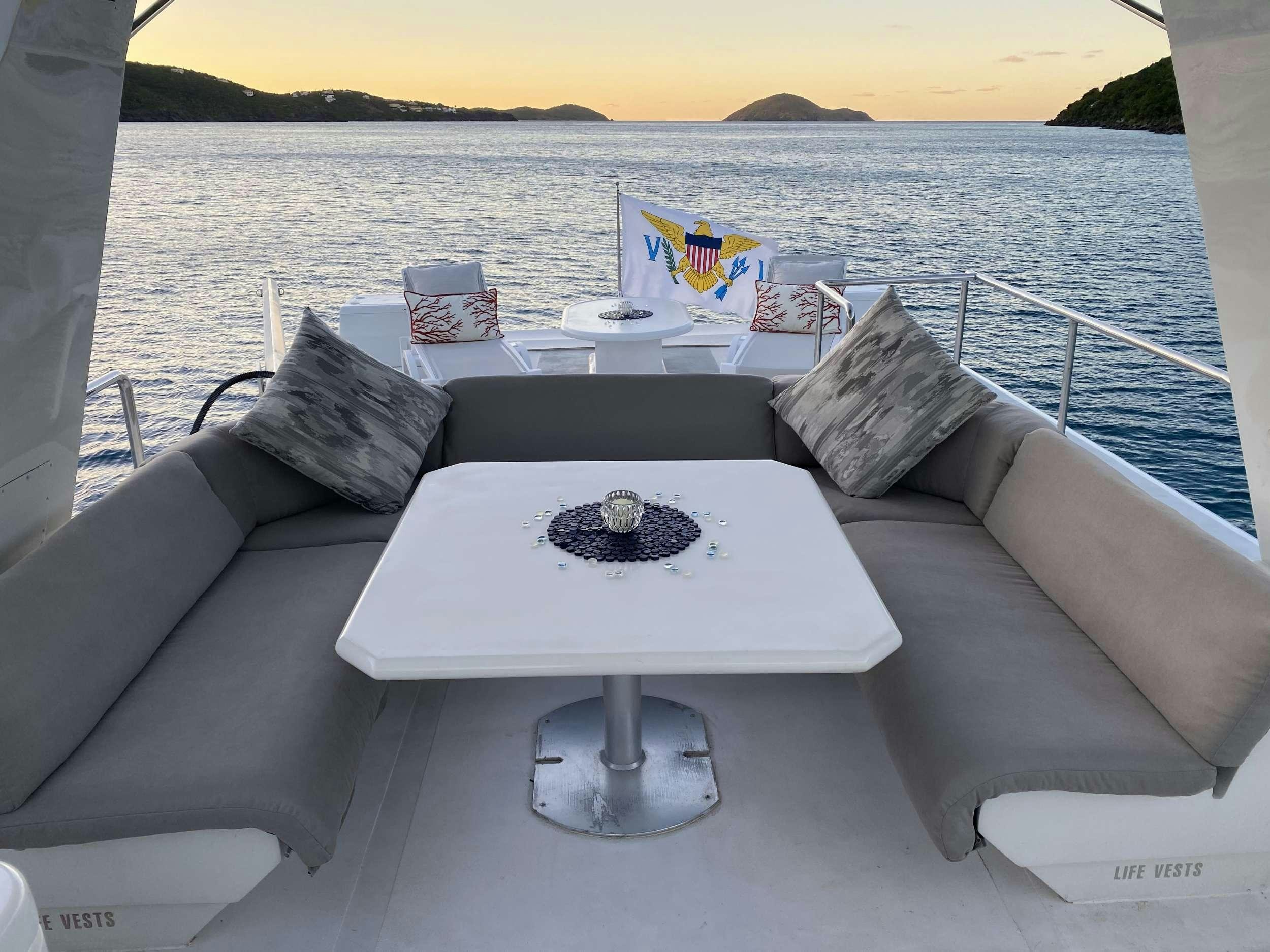 a table on a boat aboard RUNAWAY OF TORTOLA Yacht for Charter