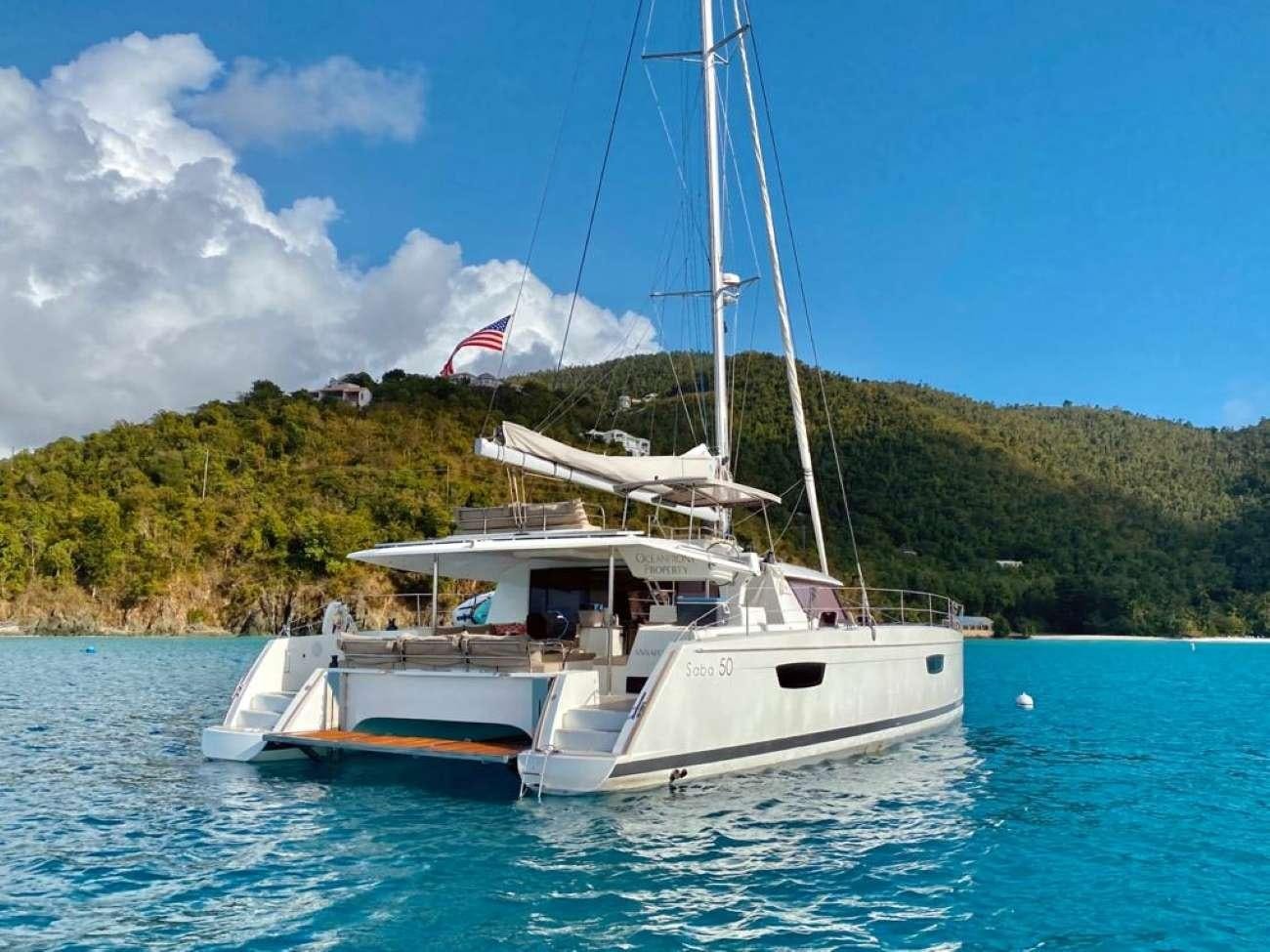 a boat on the water aboard OCEANFRONT PROPERTY Yacht for Charter