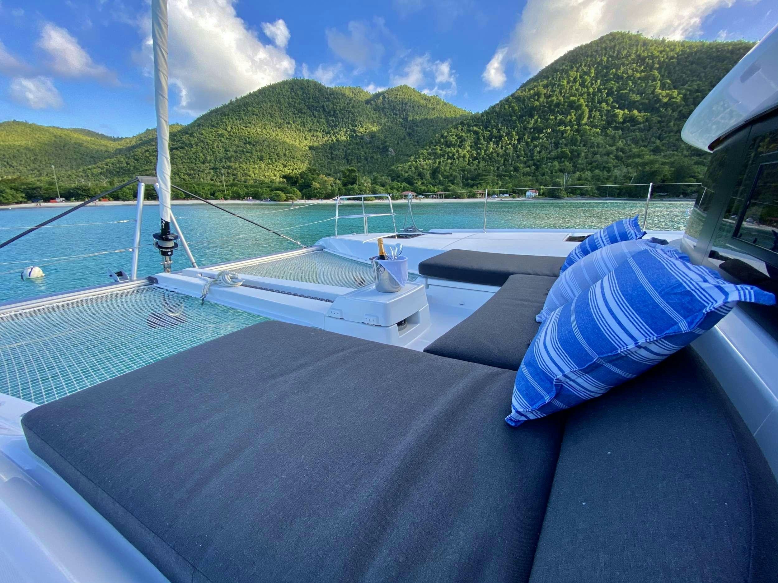 a boat on the water aboard RENDEZ-VOUS Yacht for Charter