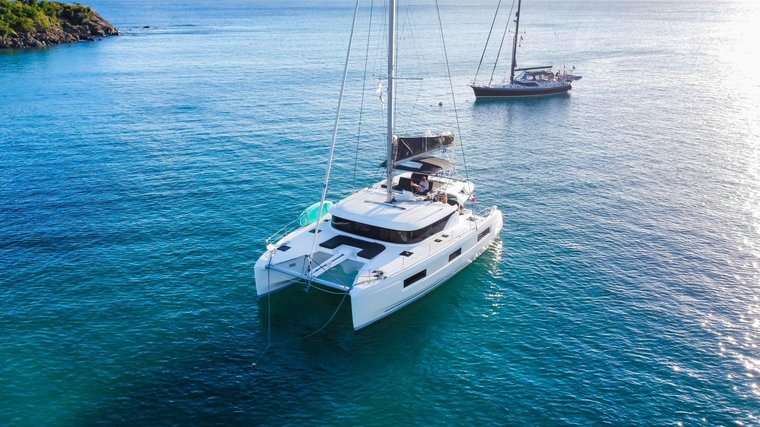 a boat on the water aboard RENDEZ-VOUS Yacht for Charter