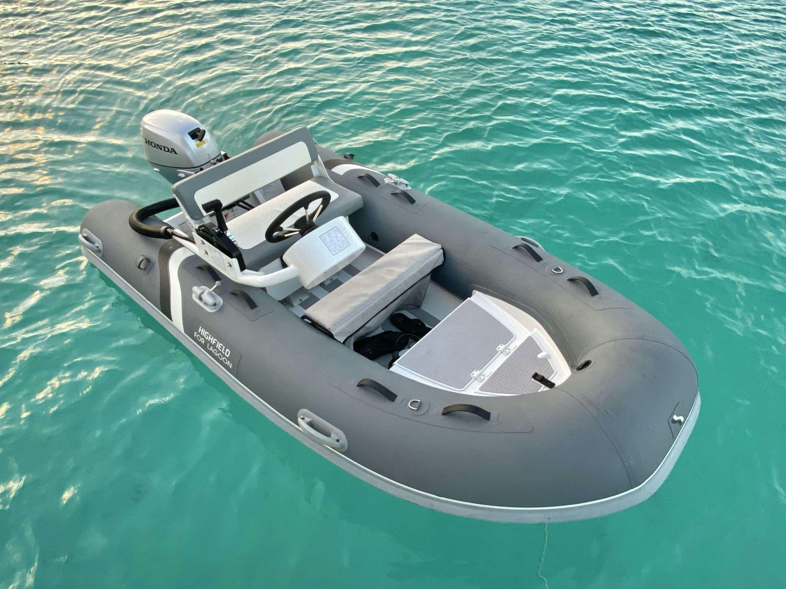 a boat in the water aboard RENDEZ-VOUS Yacht for Charter