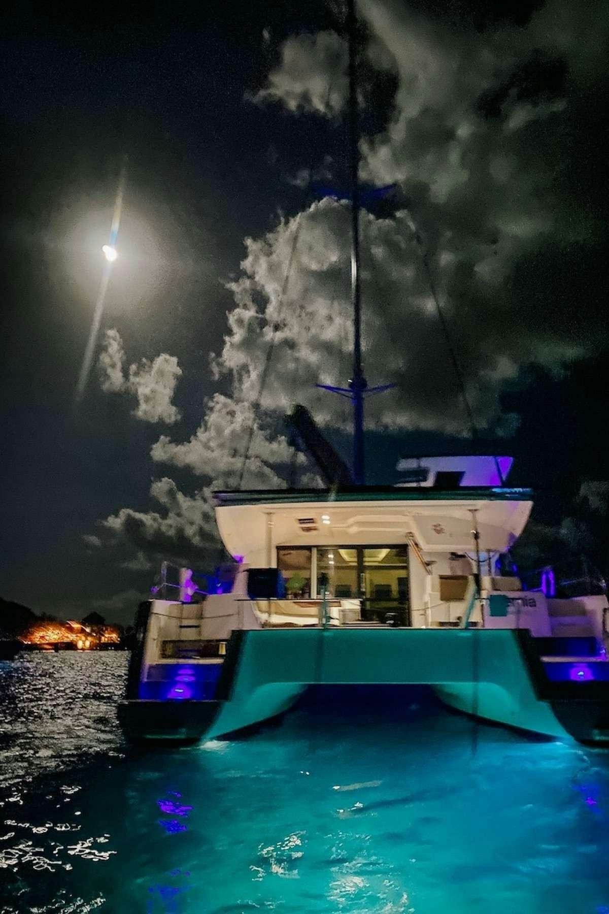 a boat on the water aboard IREMIA Yacht for Charter